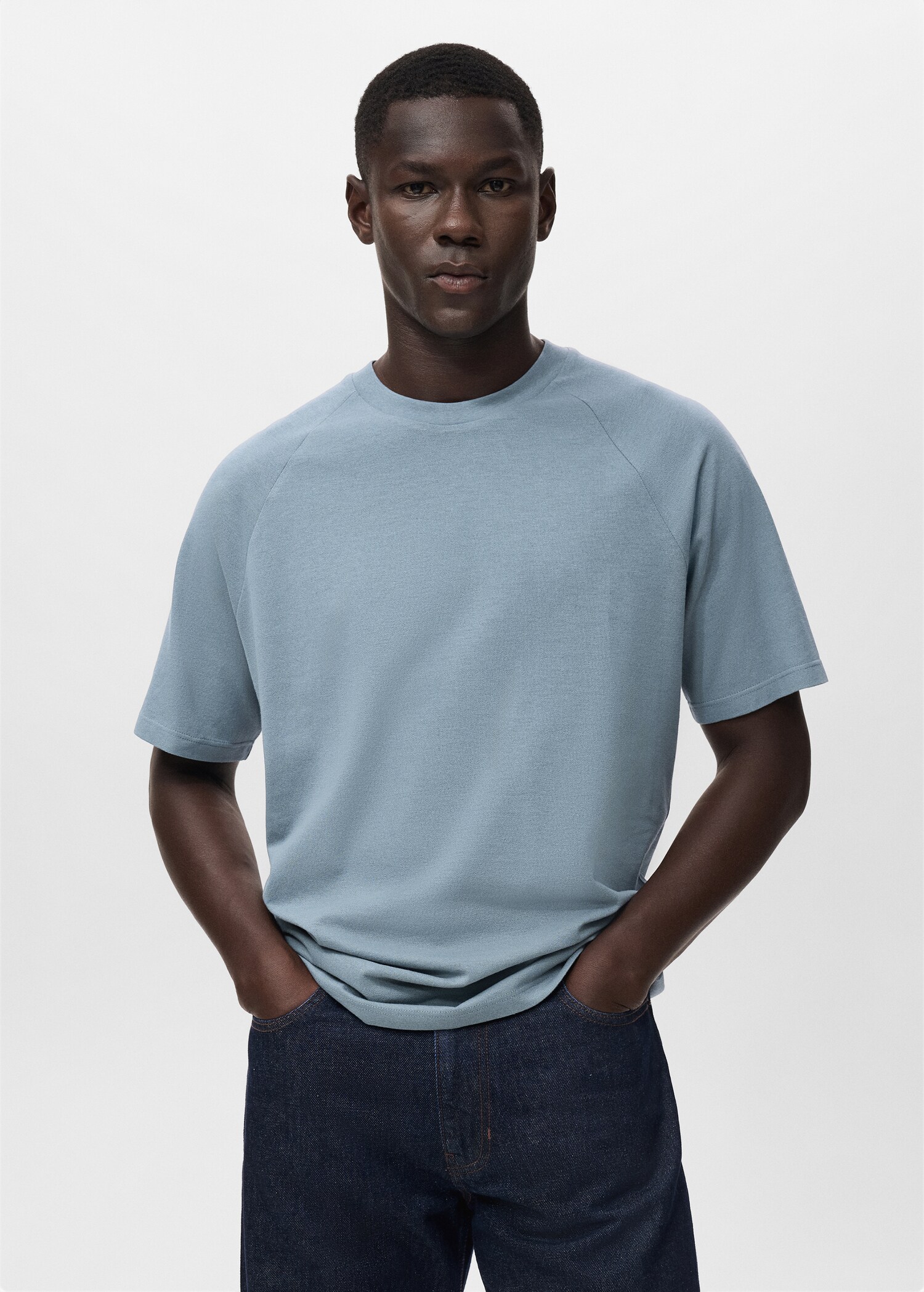 Relaxed-fit cotton-linen t-shirt - Medium plane