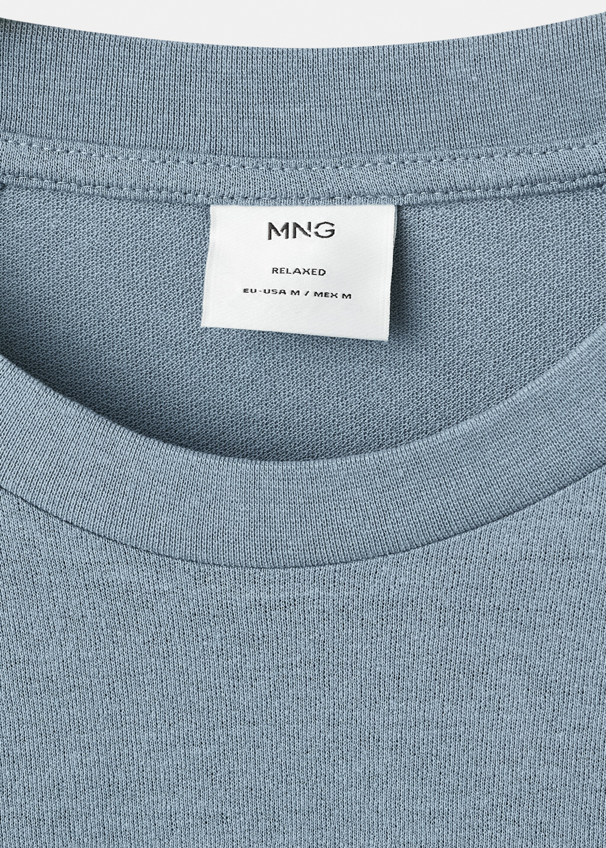 Relaxed-fit cotton-linen t-shirt - Details of the article 8, Indigo Blue. Ref: 17057767-00.