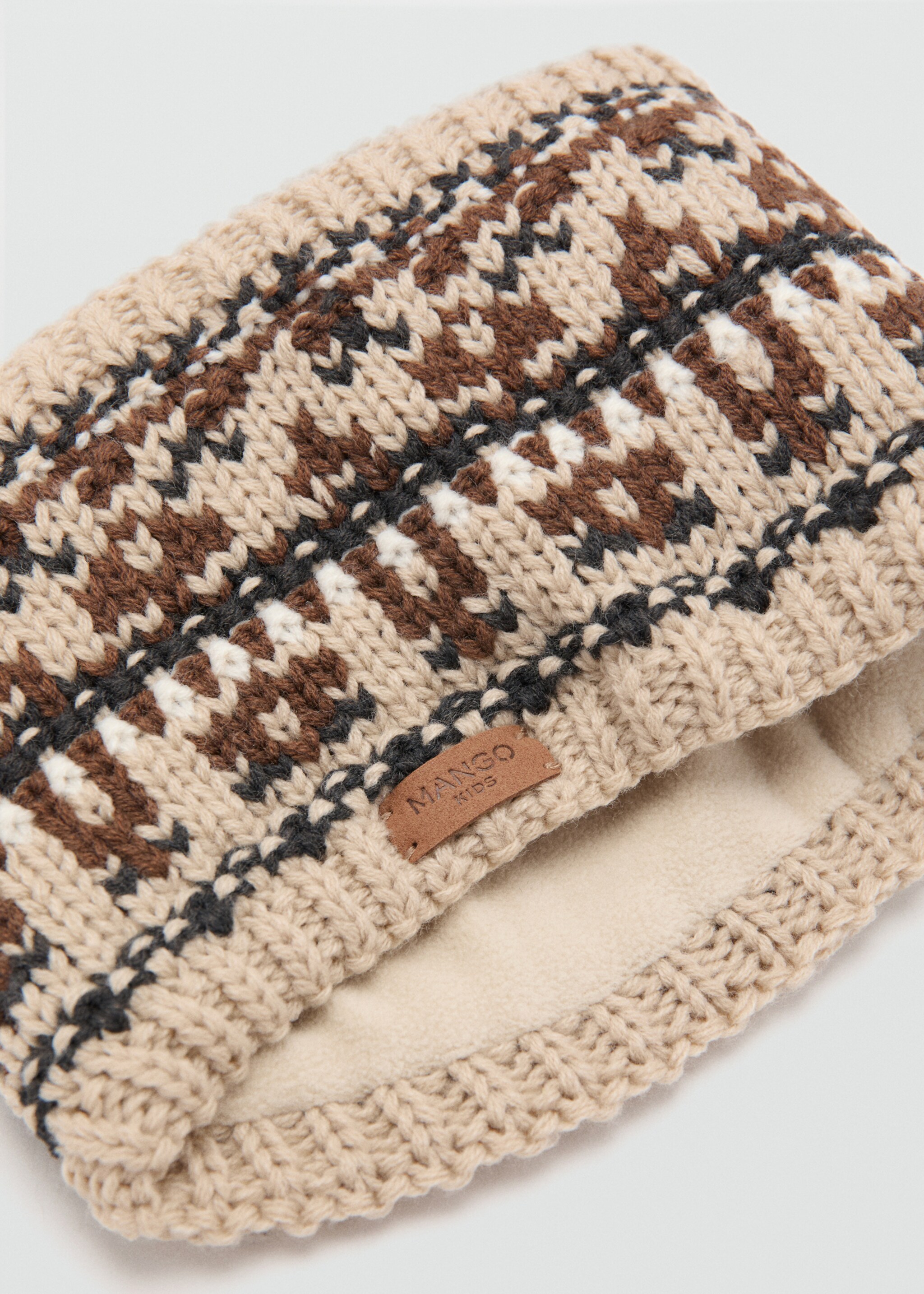Knit scarf - Medium plane, Sand. Ref: 17057776-00.