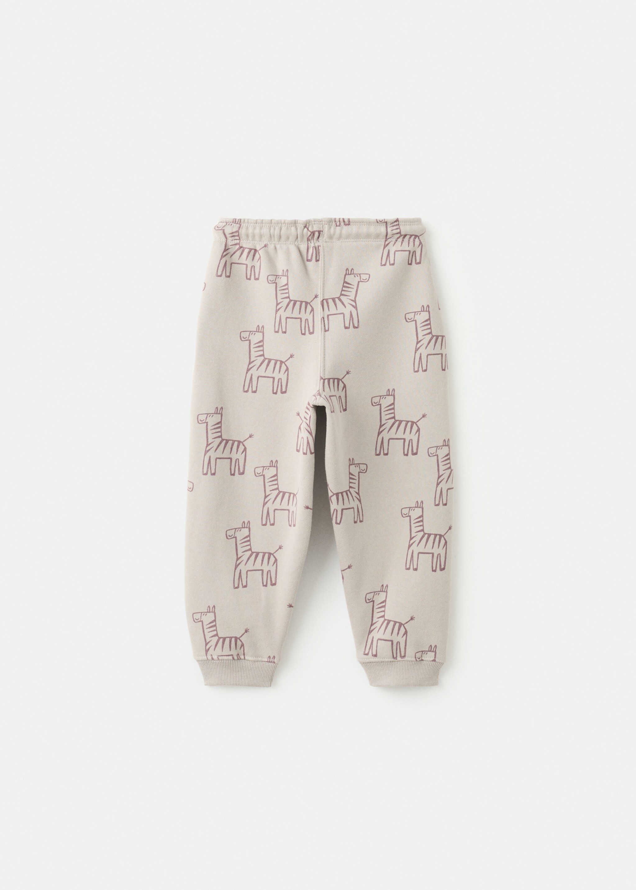 Printed cotton joggers - Reverse of the article, Sand. Ref: 17057779-00.