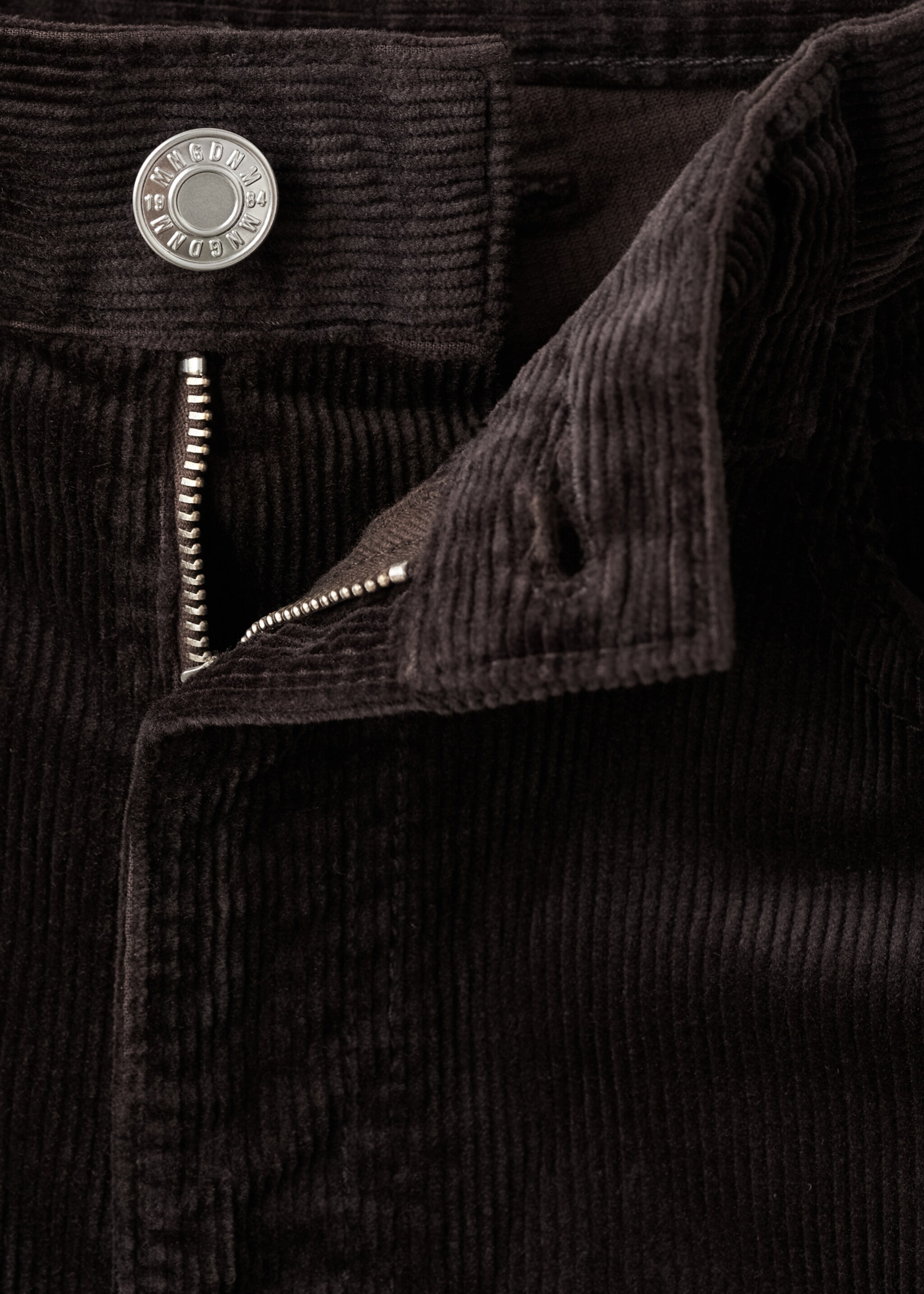 Wide-leg corduroy jeans - Details of the article 0, Chocolate. Ref: 17057780-00.