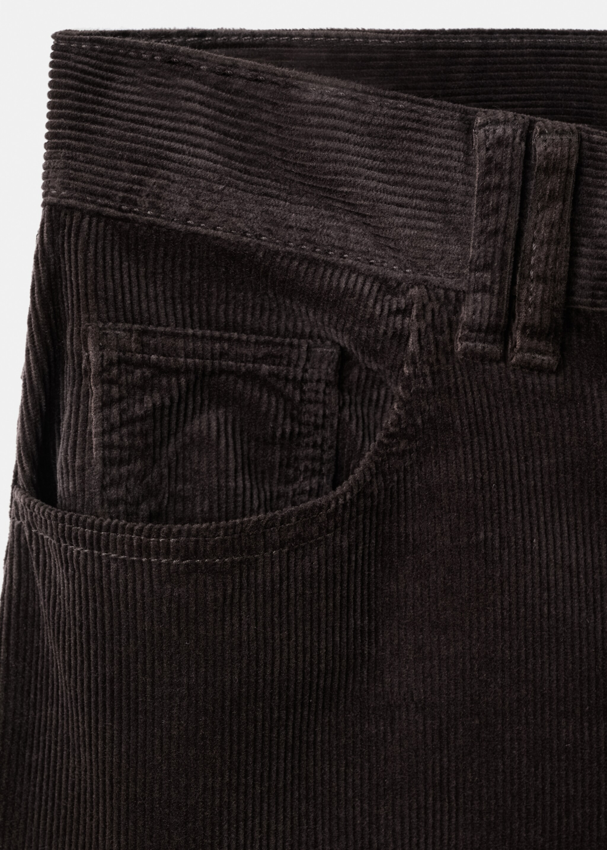 Wide-leg corduroy jeans - Details of the article 8, Chocolate. Ref: 17057780-00.