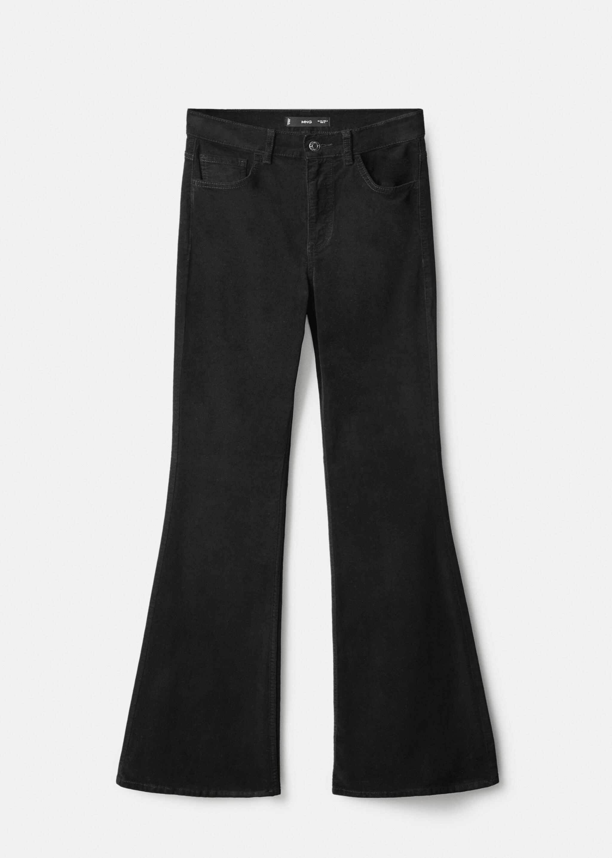 Velvet flared jeans - Article without model, Black. Ref: 17057781-00.