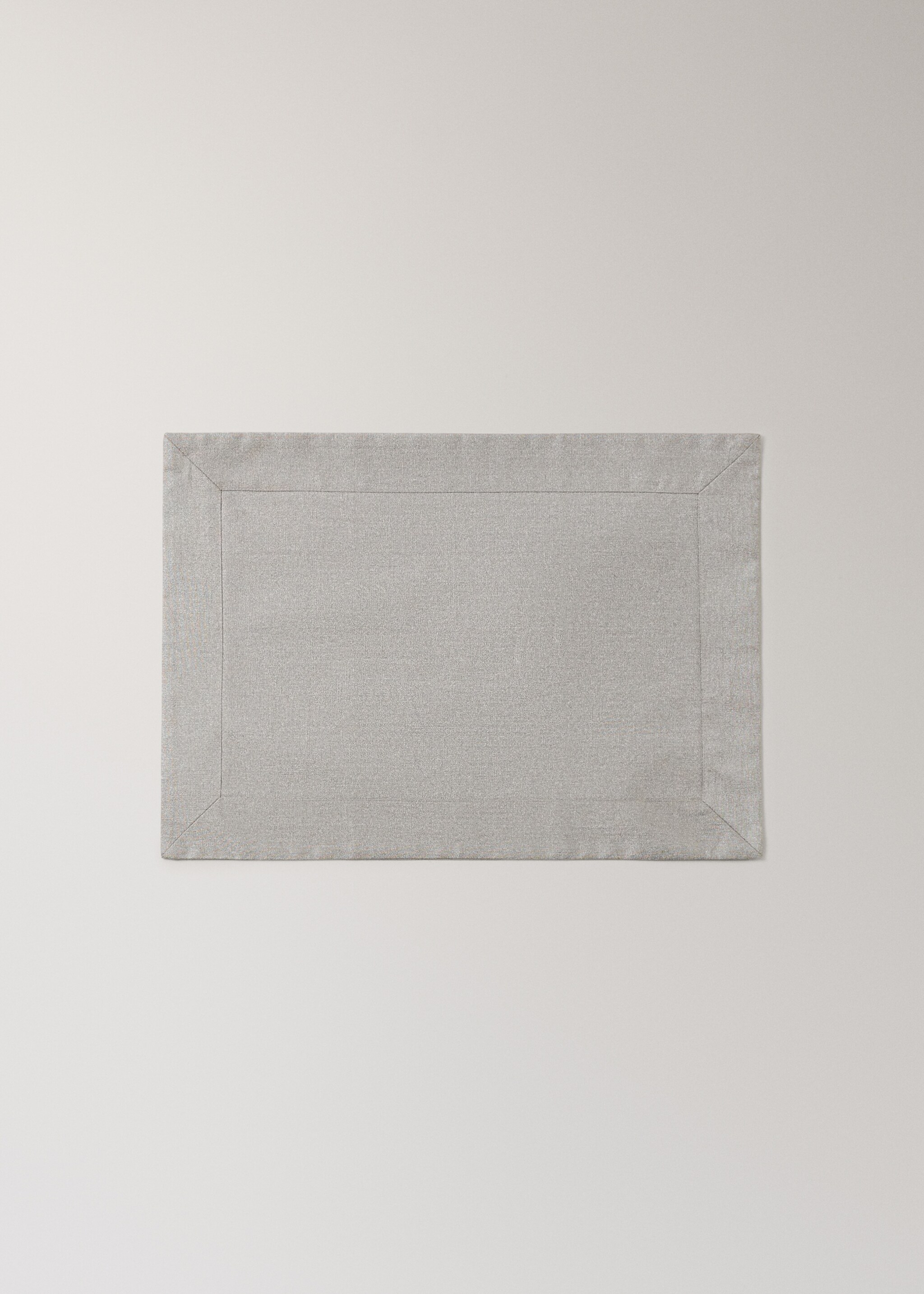Linen placemat with stitching - Article without model, Silver. Ref: 17057782-00.