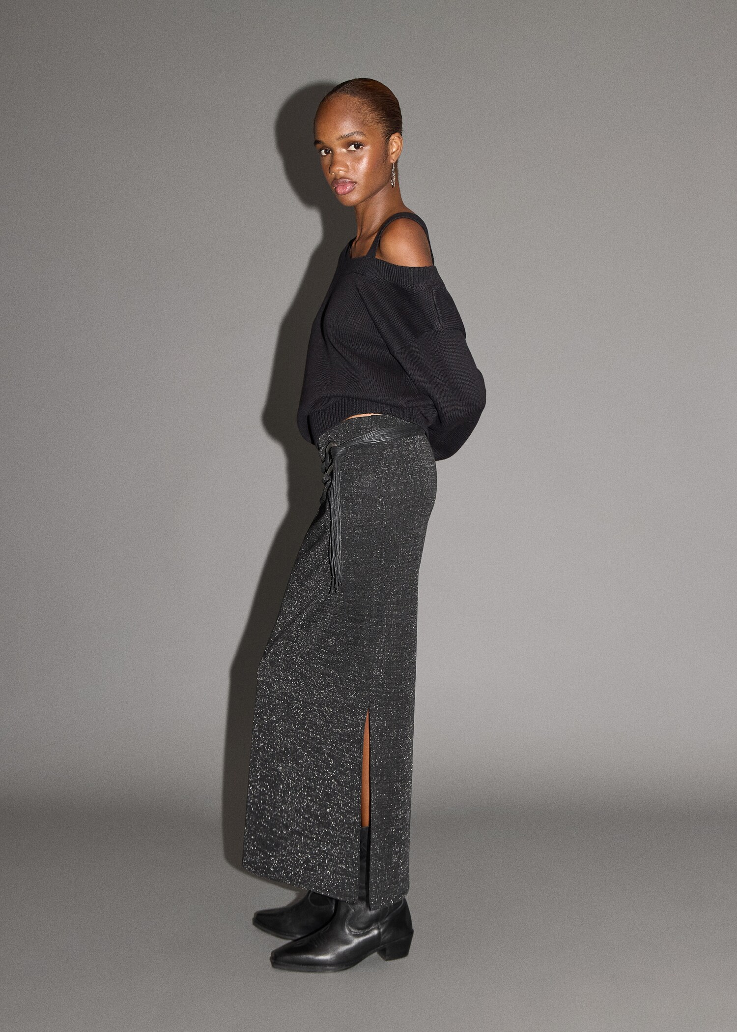 Long lurex skirt - Medium plane