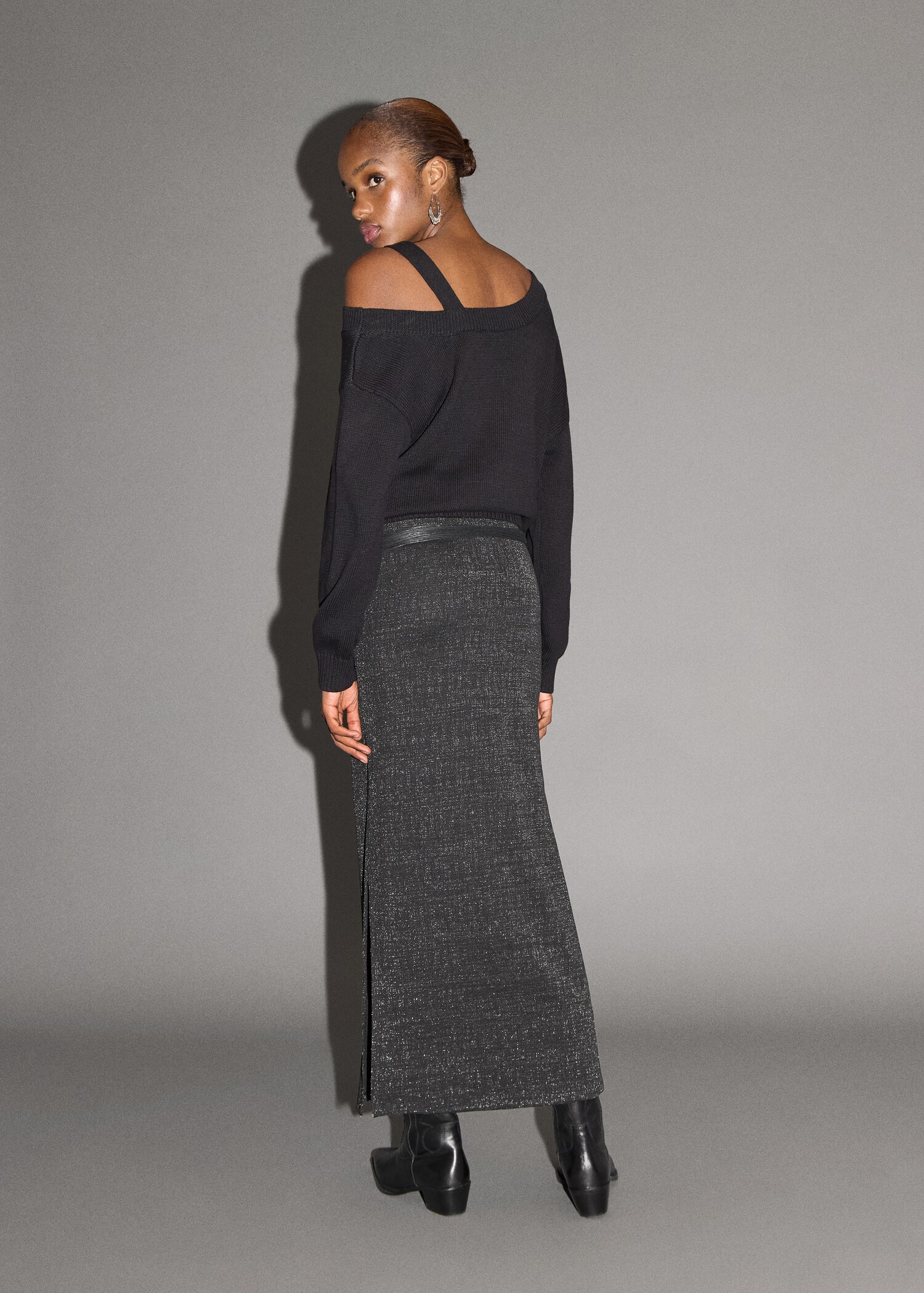 Long lurex skirt - Reverse of the article