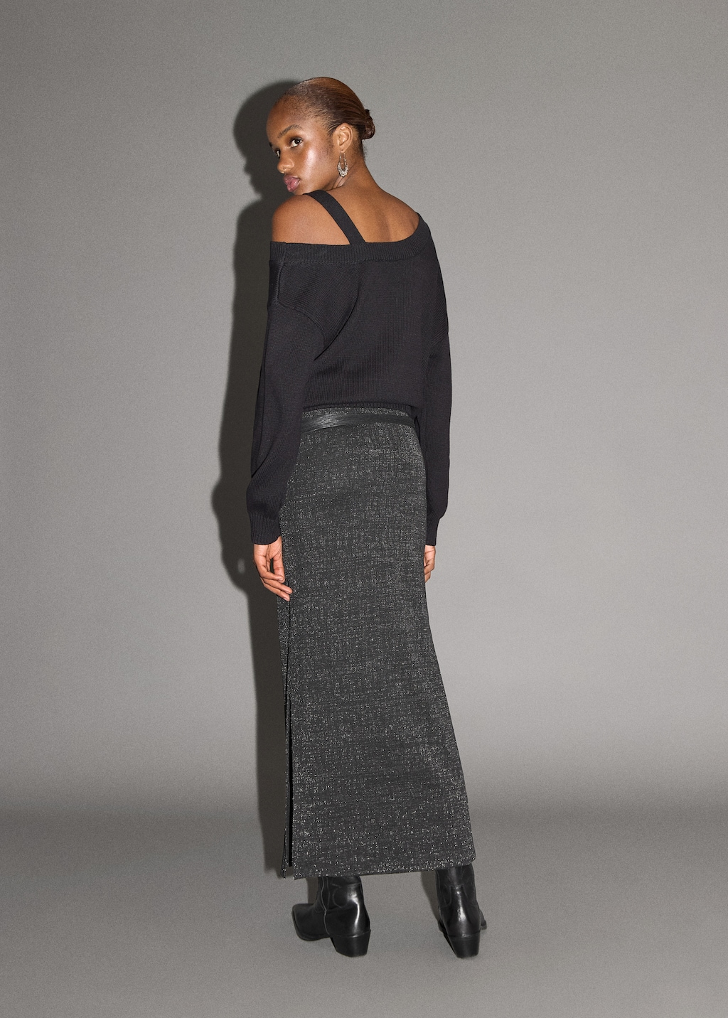 Long lurex skirt