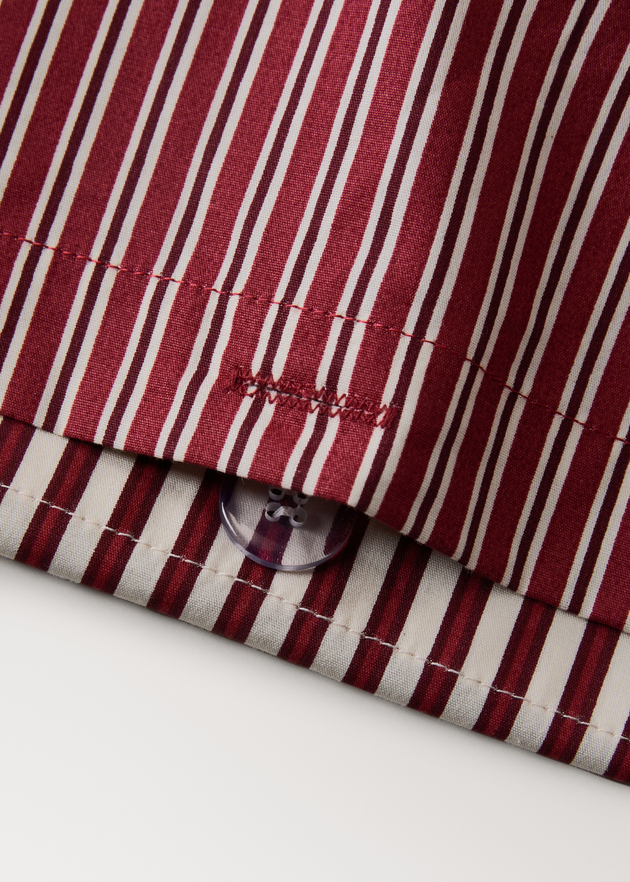 200-thread count percale cotton reversible striped duvet cover for 90cm bed - Details of the article 1, Maroon. Ref: 17057784-00.