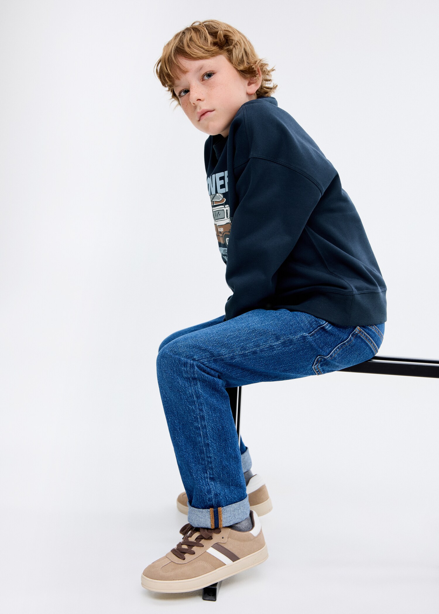 Sweat-shirt coton imprimé - Plan moyen