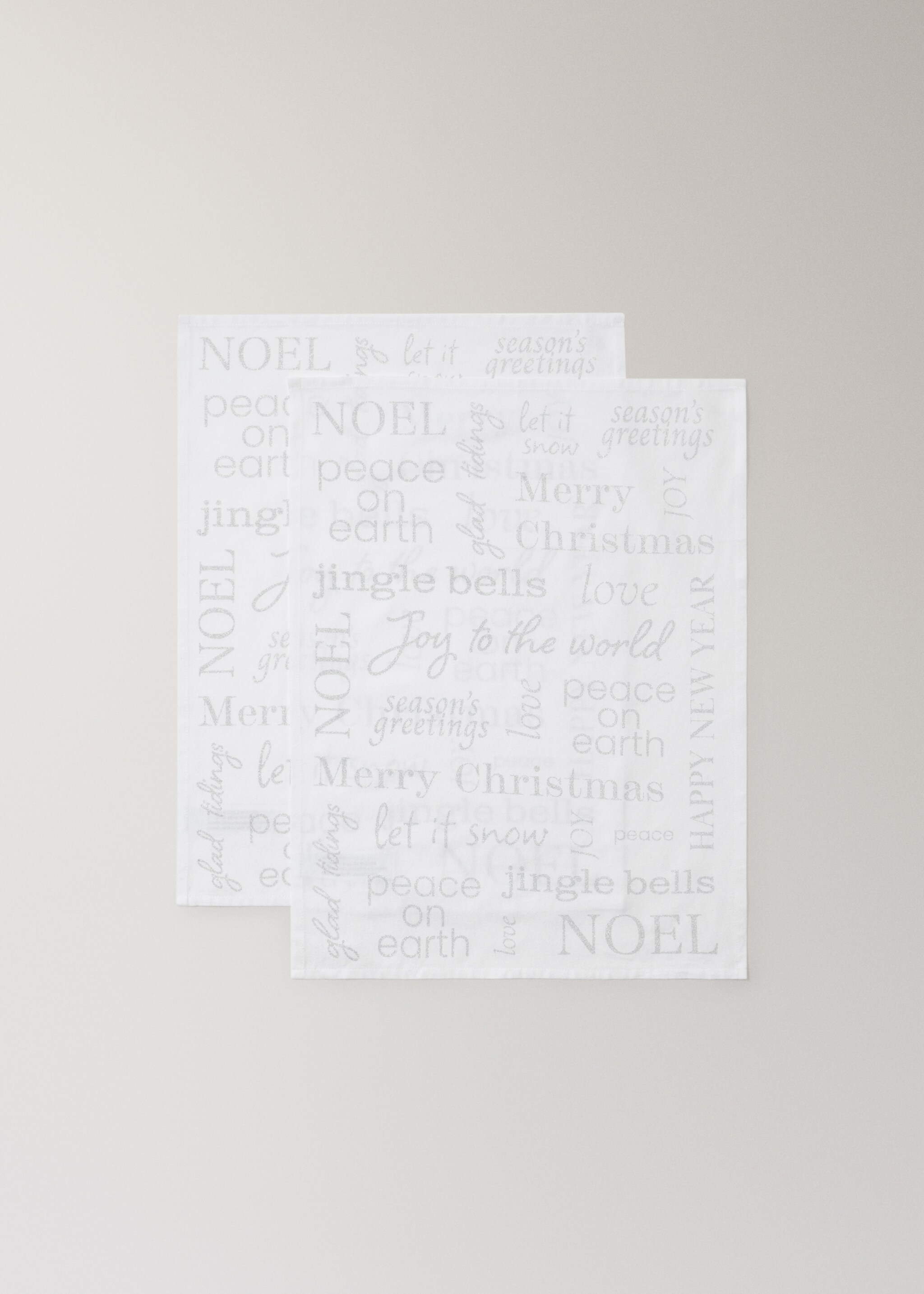 Christmas motif kitchen towels - Details of the article 1, Silver. Ref: 17057791-00.