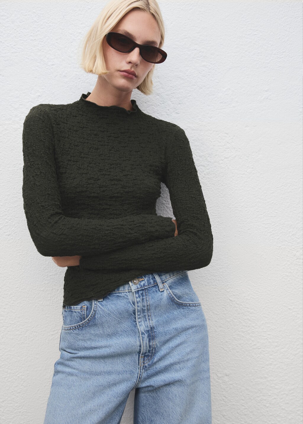 Textured crepe top