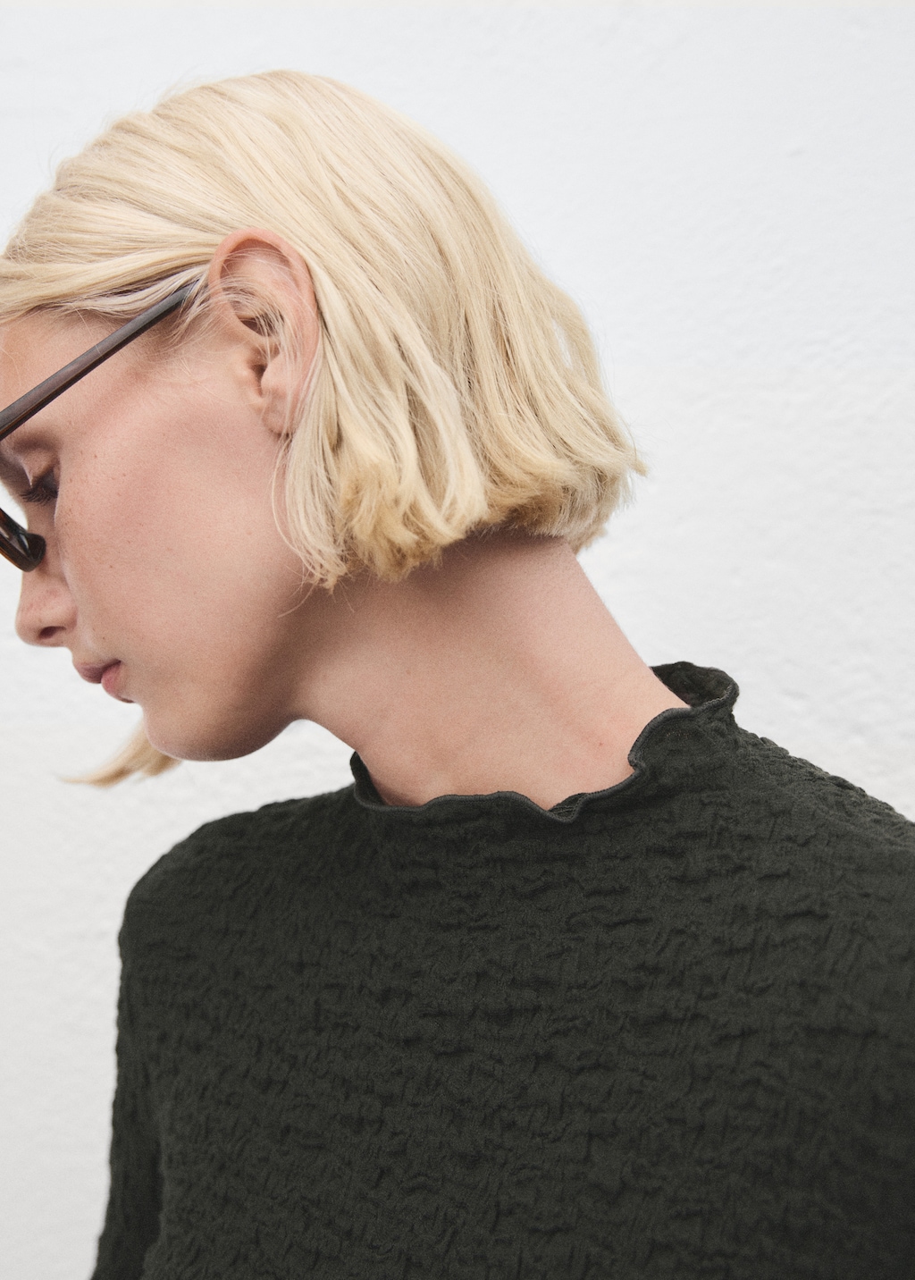 Mango Textured crepe top