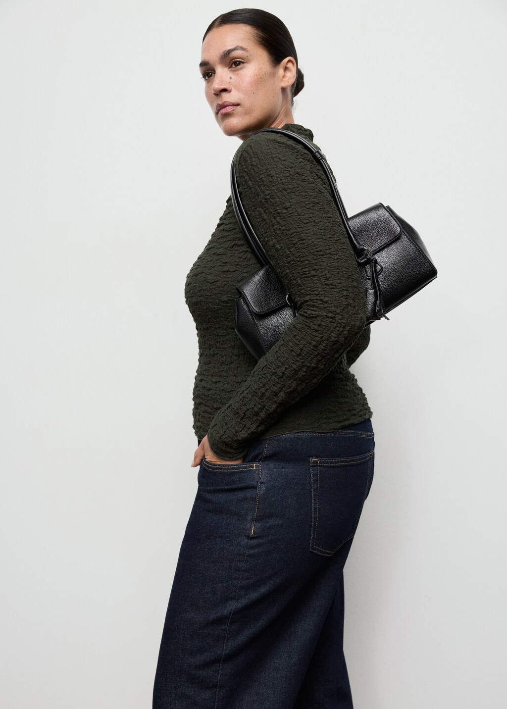 Mango Textured crepe top