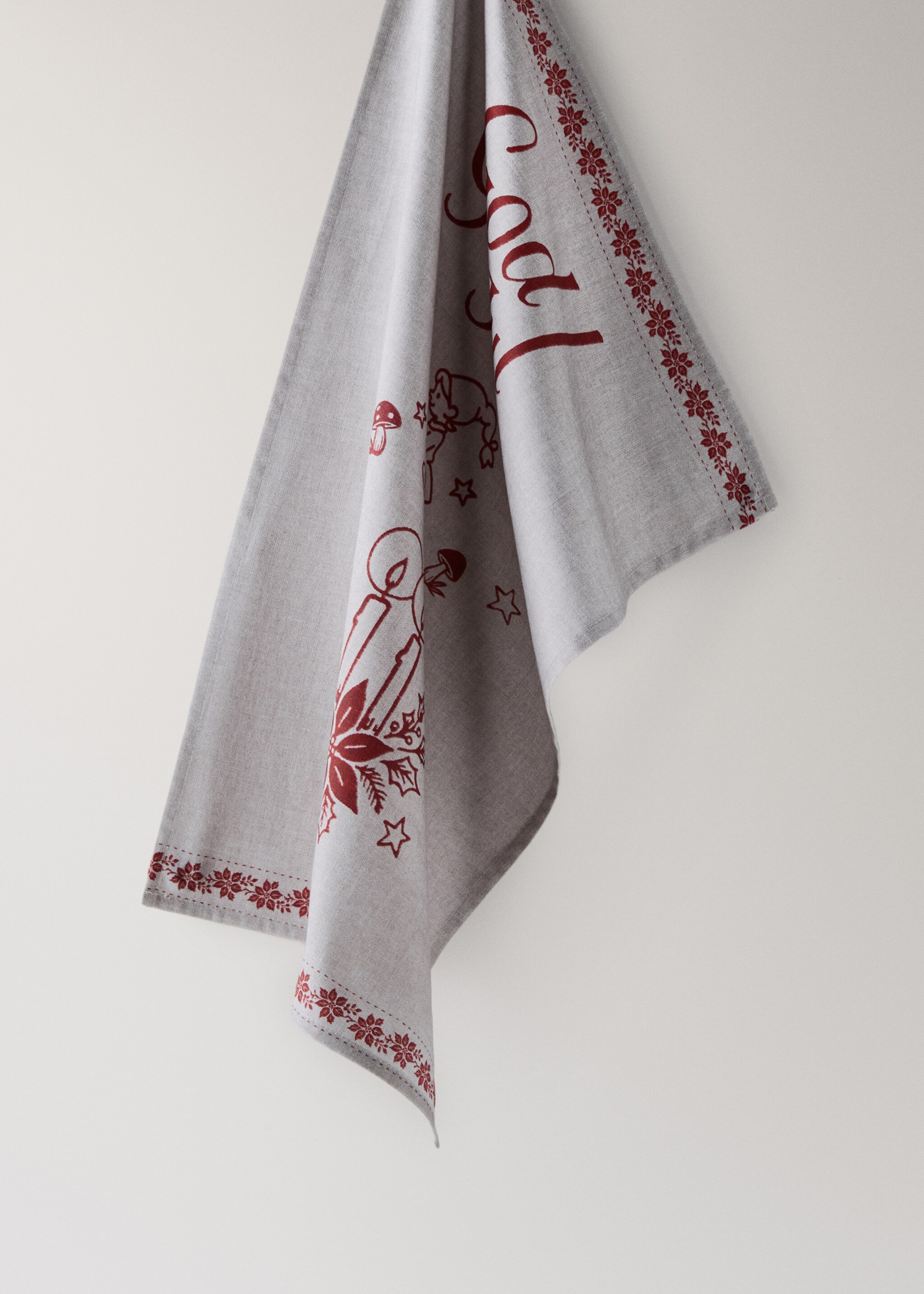 Kitchen cloth with Christmas print - Article without model, Red. Ref: 17057794-00.