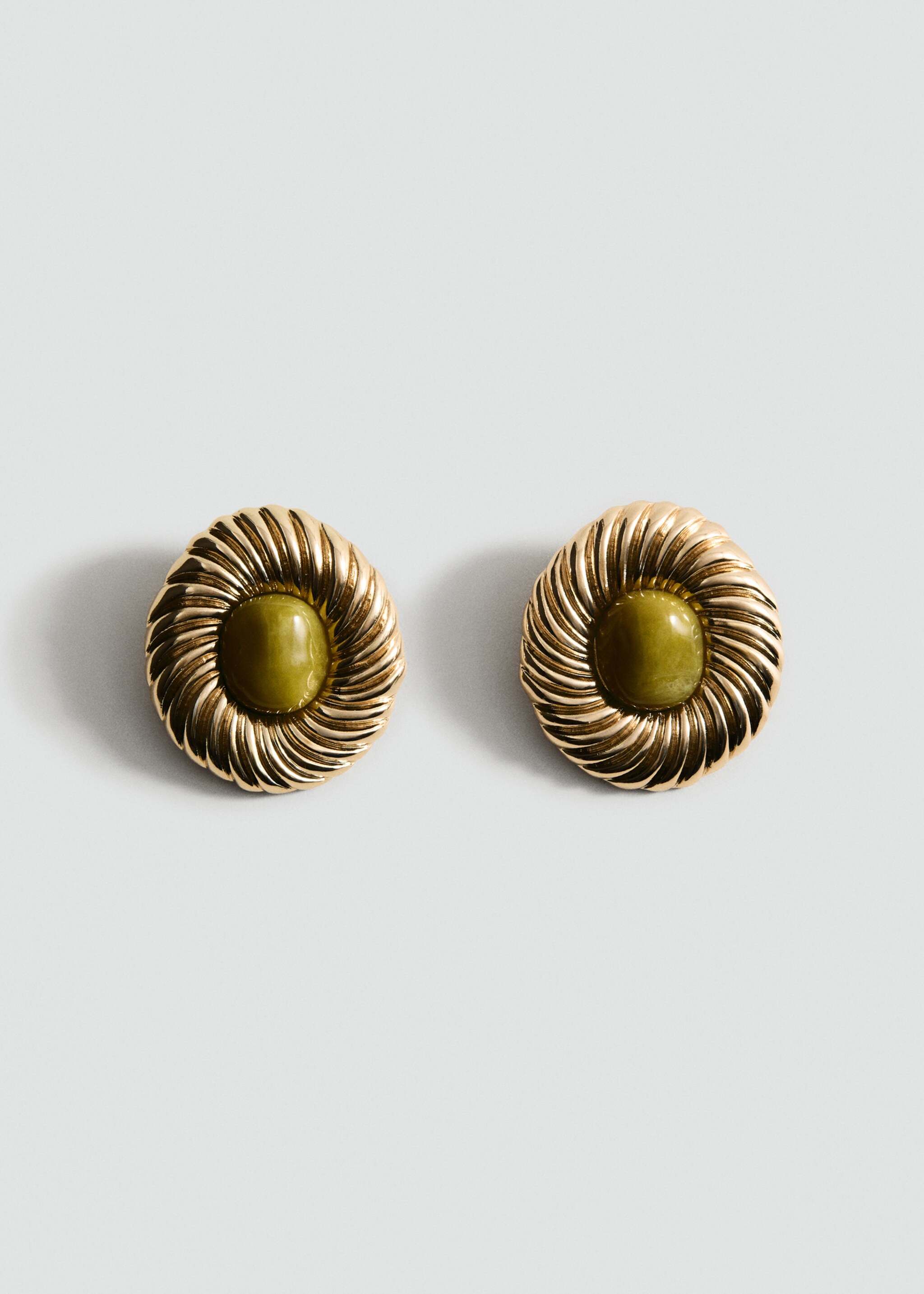 Combined textured resin earrings - Article without model, Gold. Ref: 17057796-00.