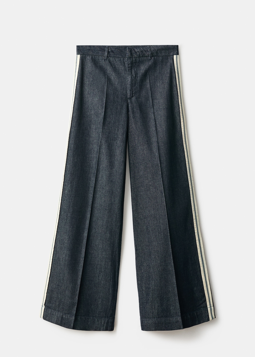 Wide-leg striped jeans