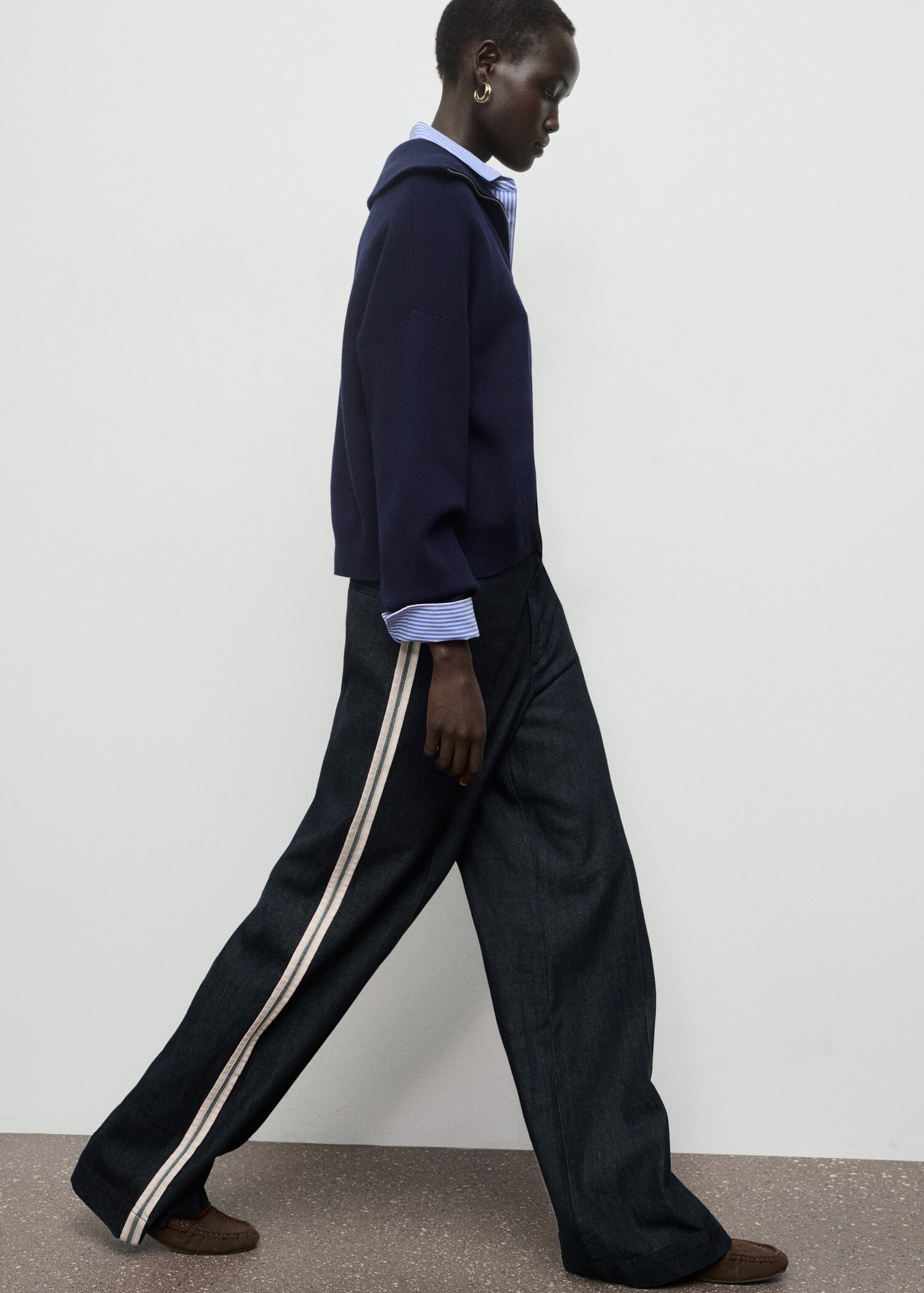 Wide-leg striped jeans - Details of the article 6