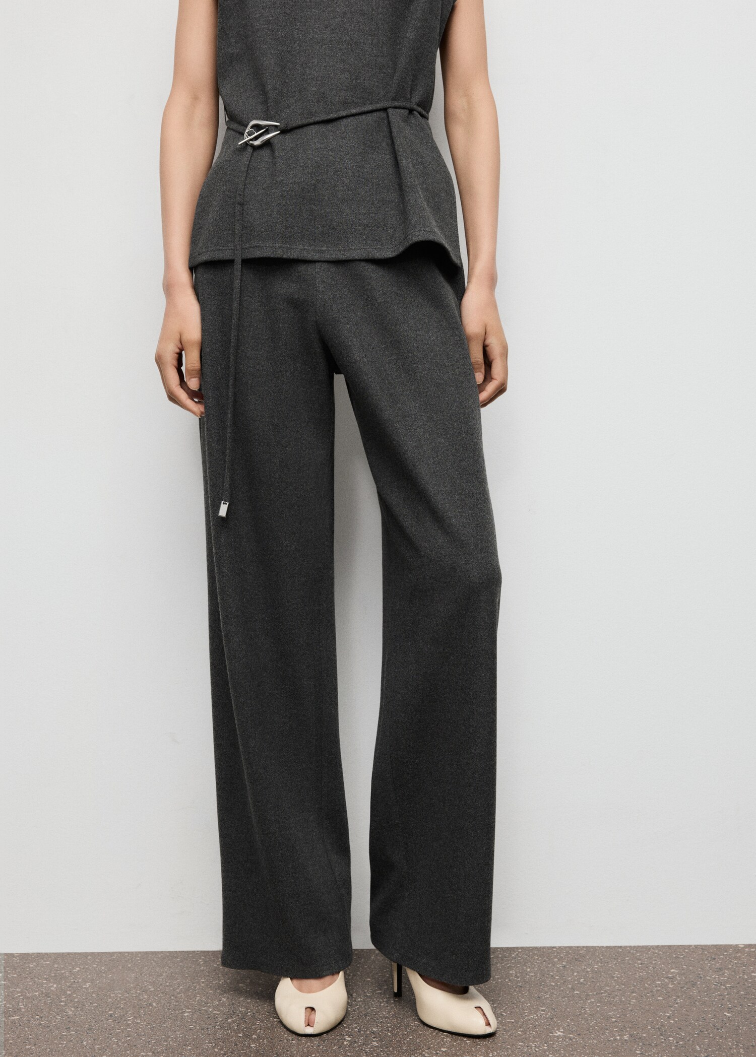 Pantalon droit taille élastique - Plan moyen