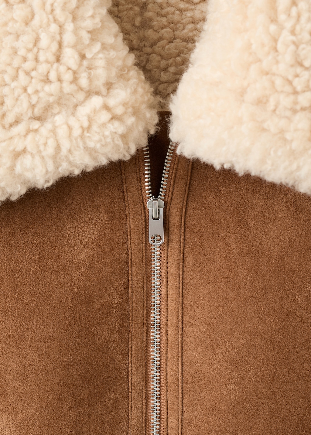 Shearling and suede-effect jacket
