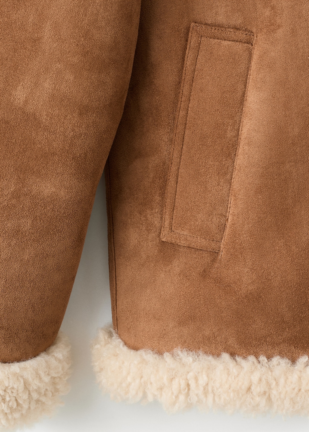 Shearling and suede-effect jacket