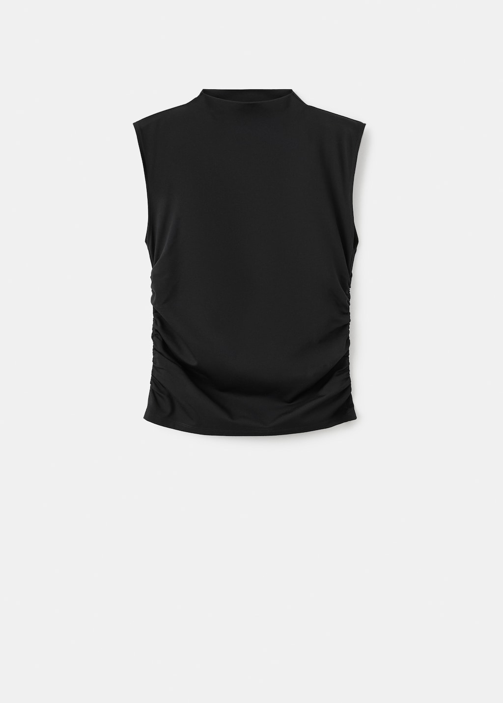 Ruched funnel-neck top