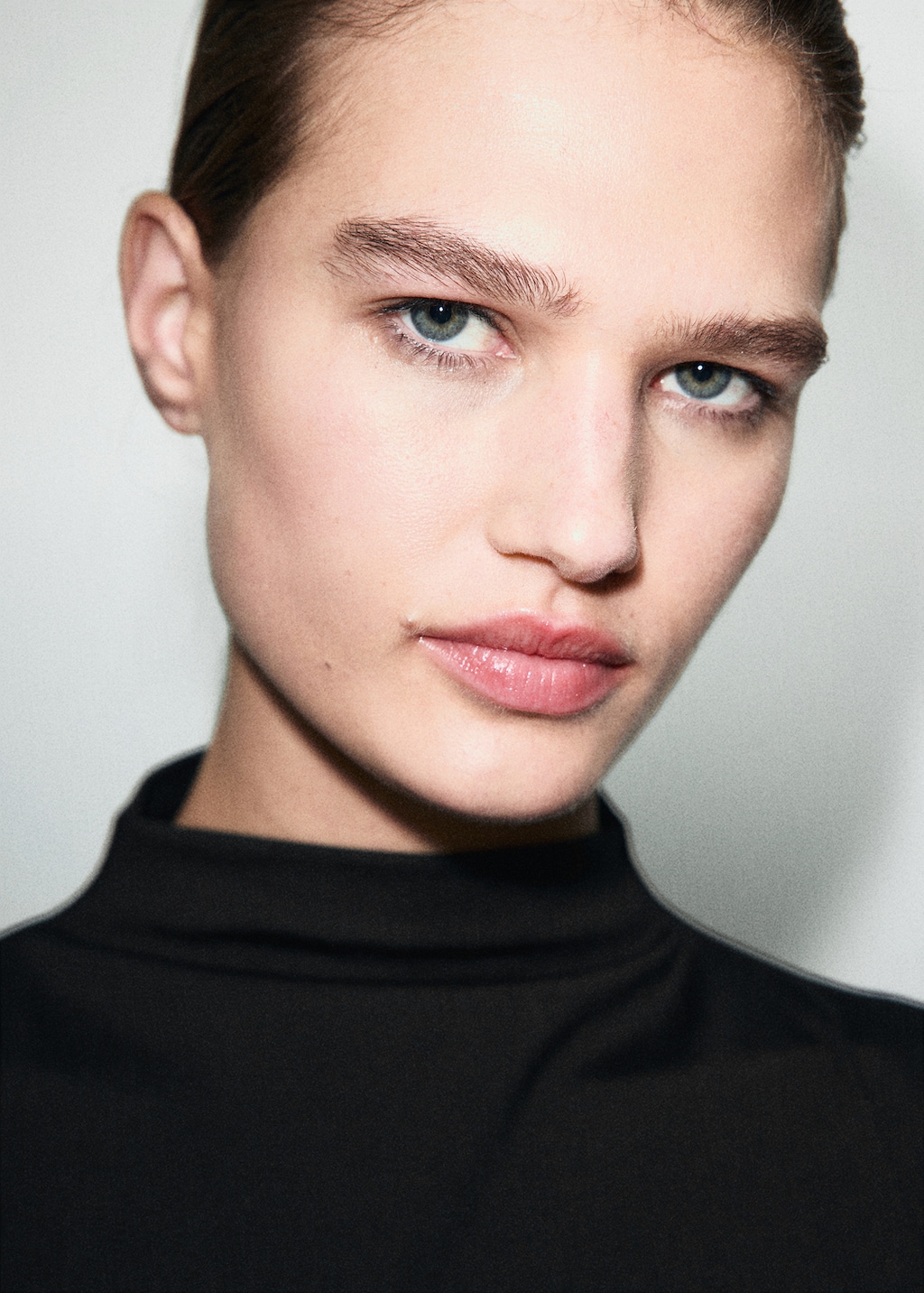 Ruched funnel-neck top