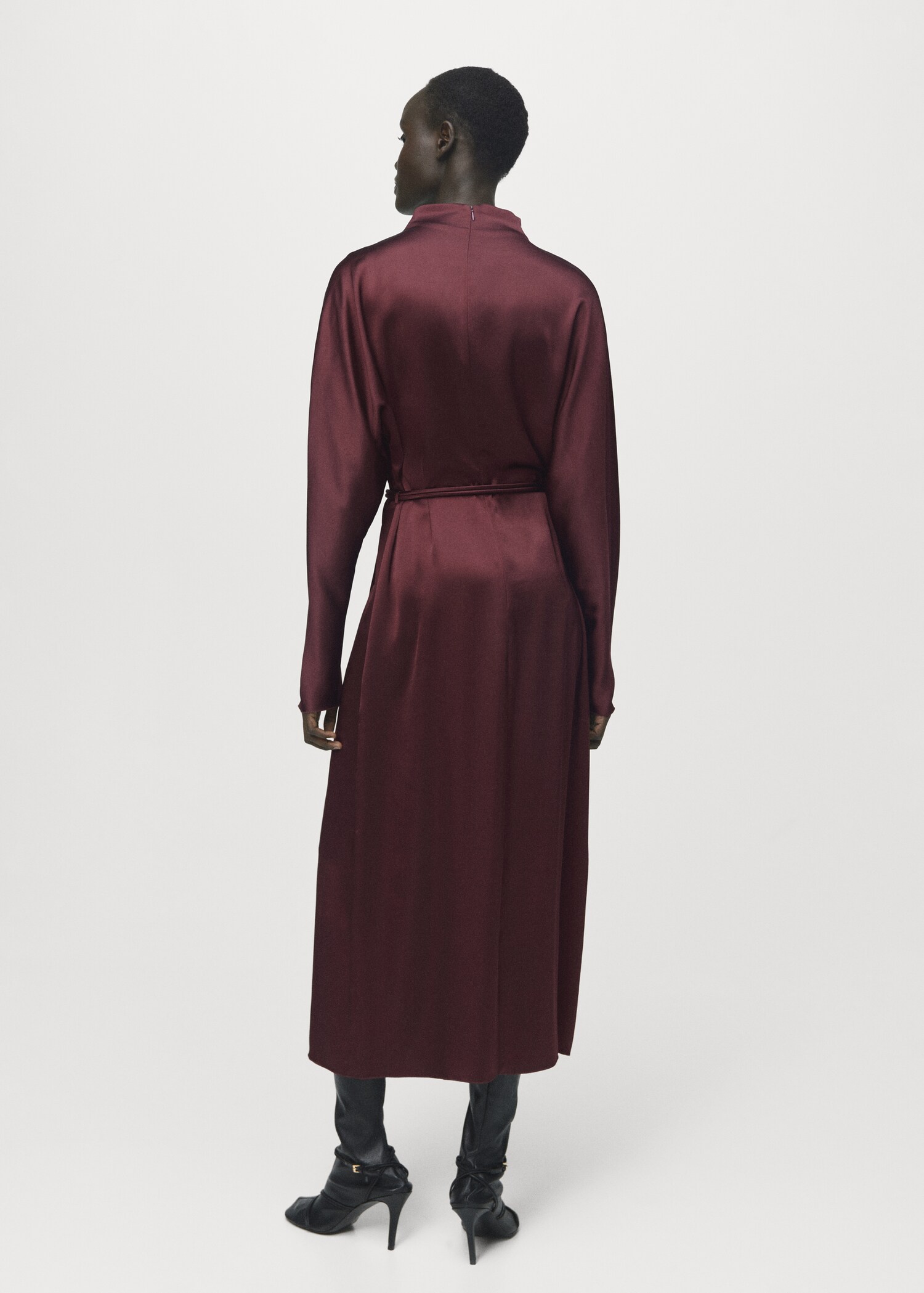 Belt satin dress - Reverse of the article