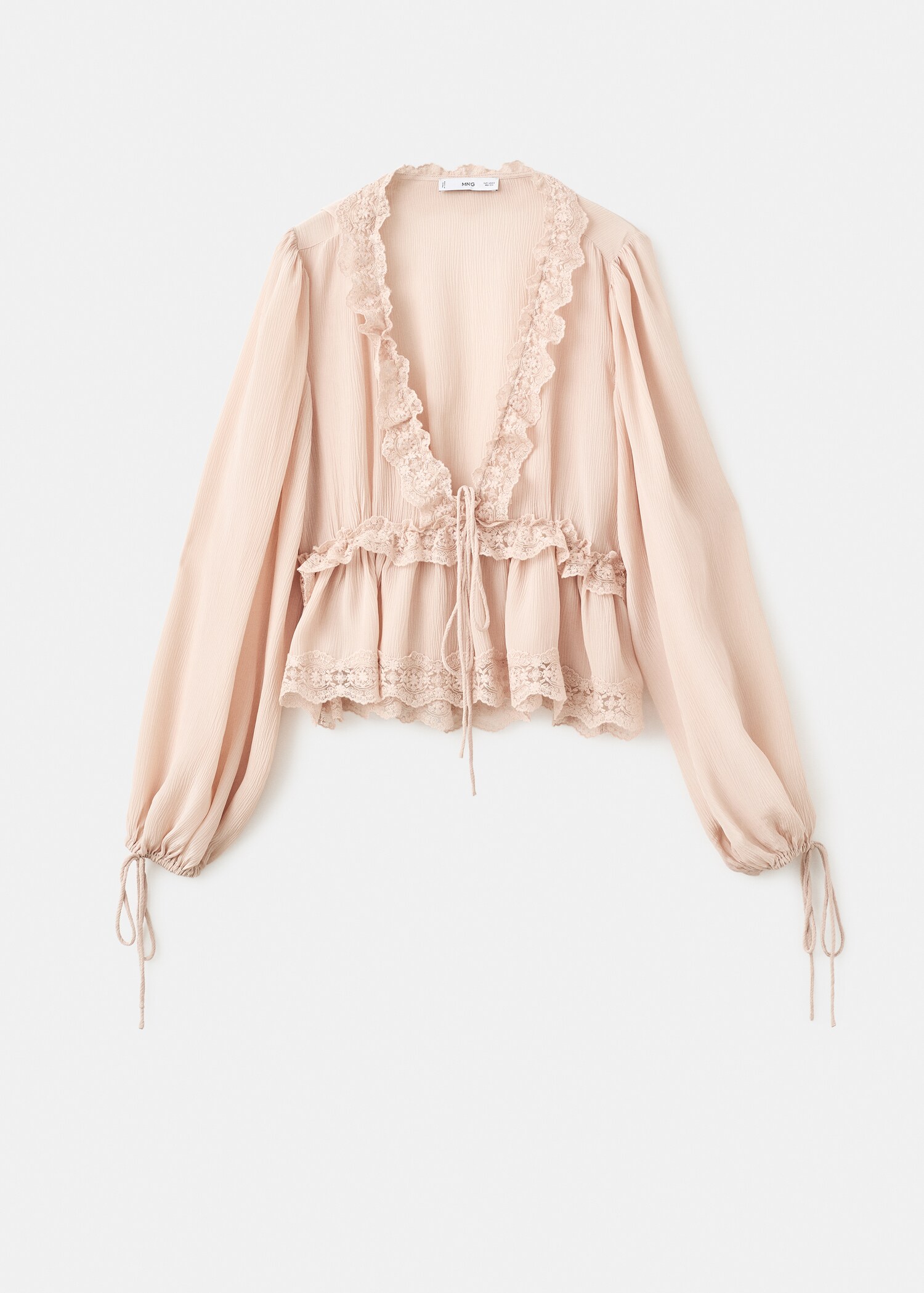 Blouse col en V en dentelle - Article sans modèle