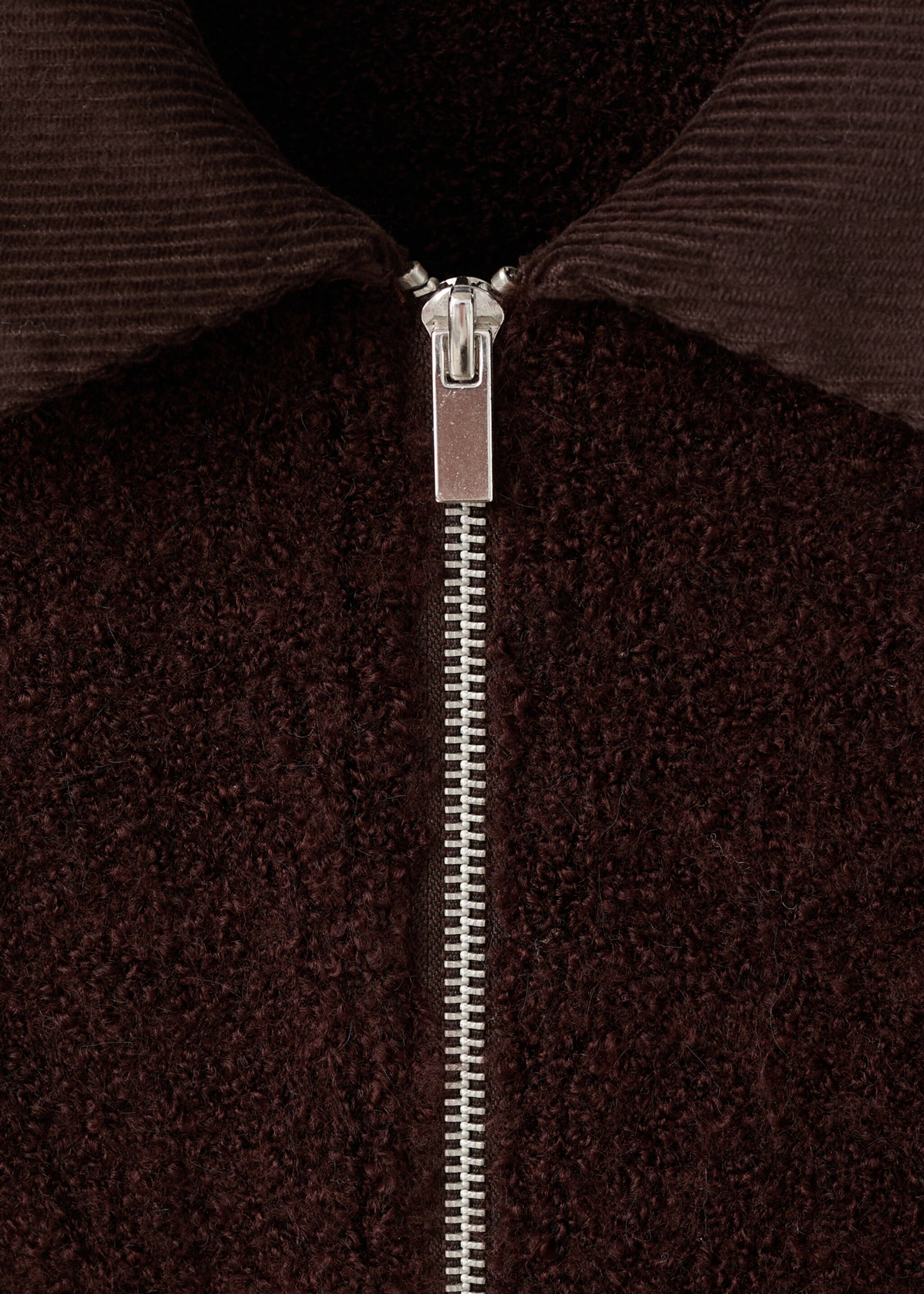 Chaqueta bouclé cuello pana - Detalle del artículo 8, Marrón. Ref: 17057813-00.