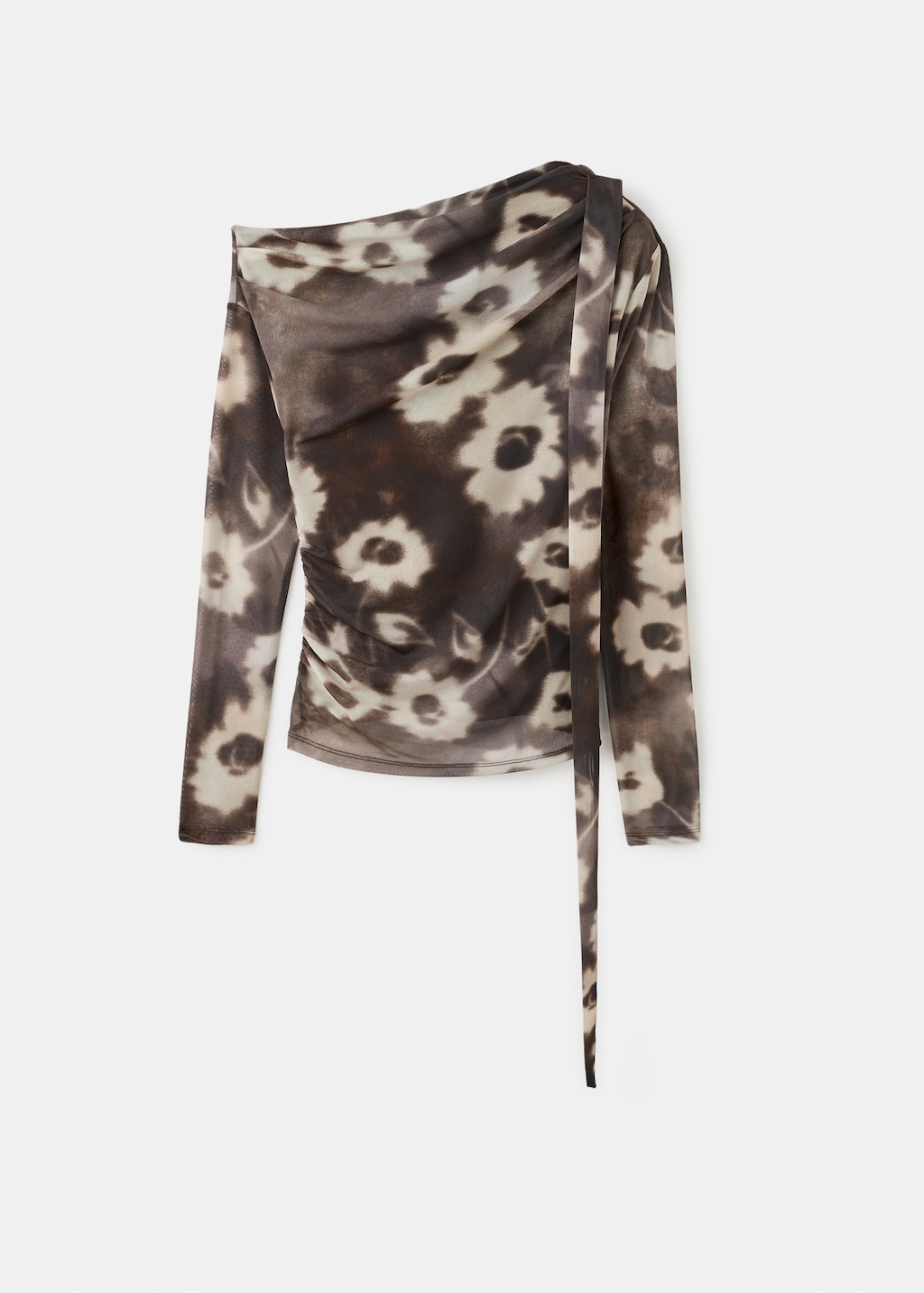 Floral-print t-shirt with scarf