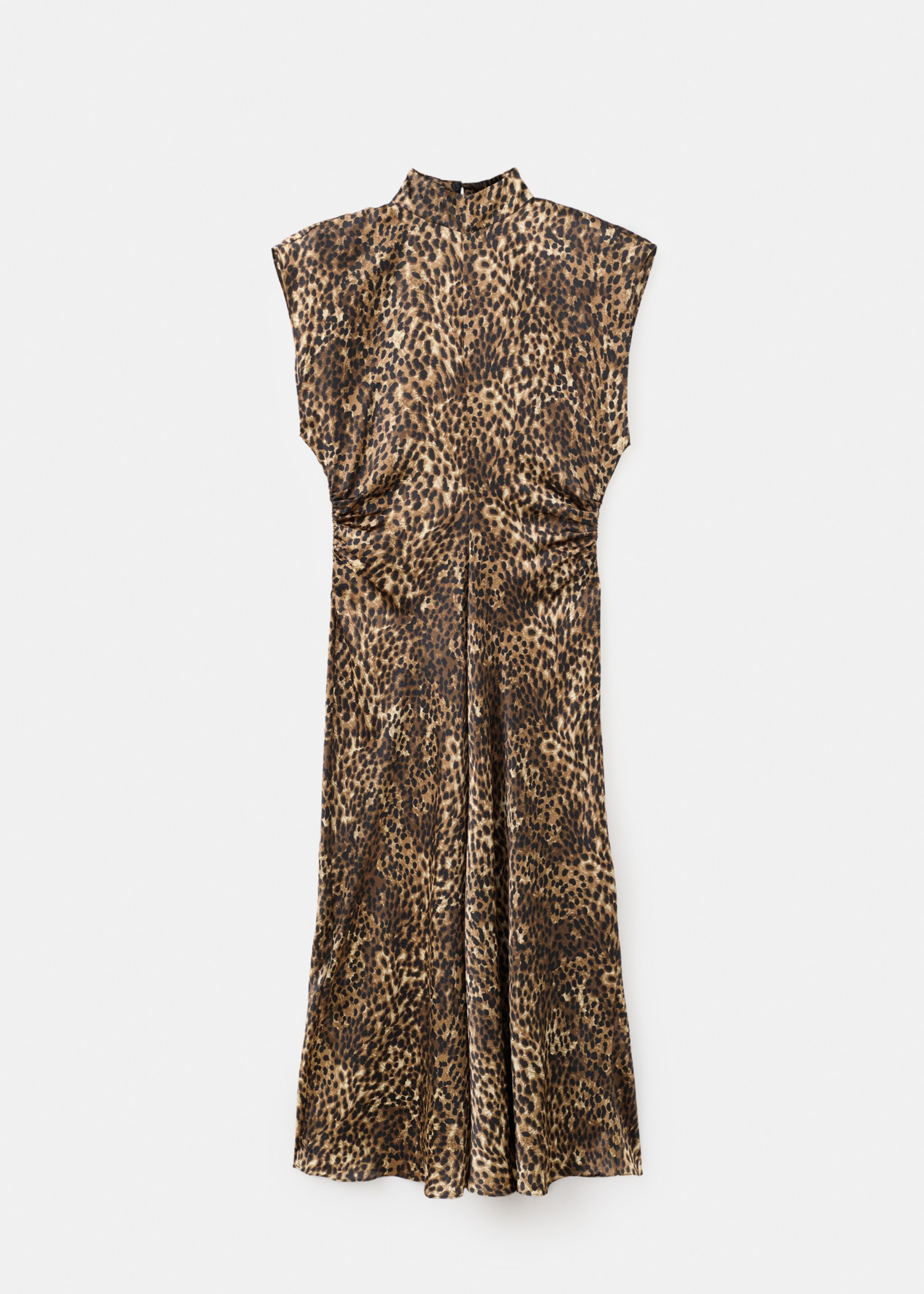 Leopard-print satin dress - Article without model, Brown. Ref: 17057817-00.