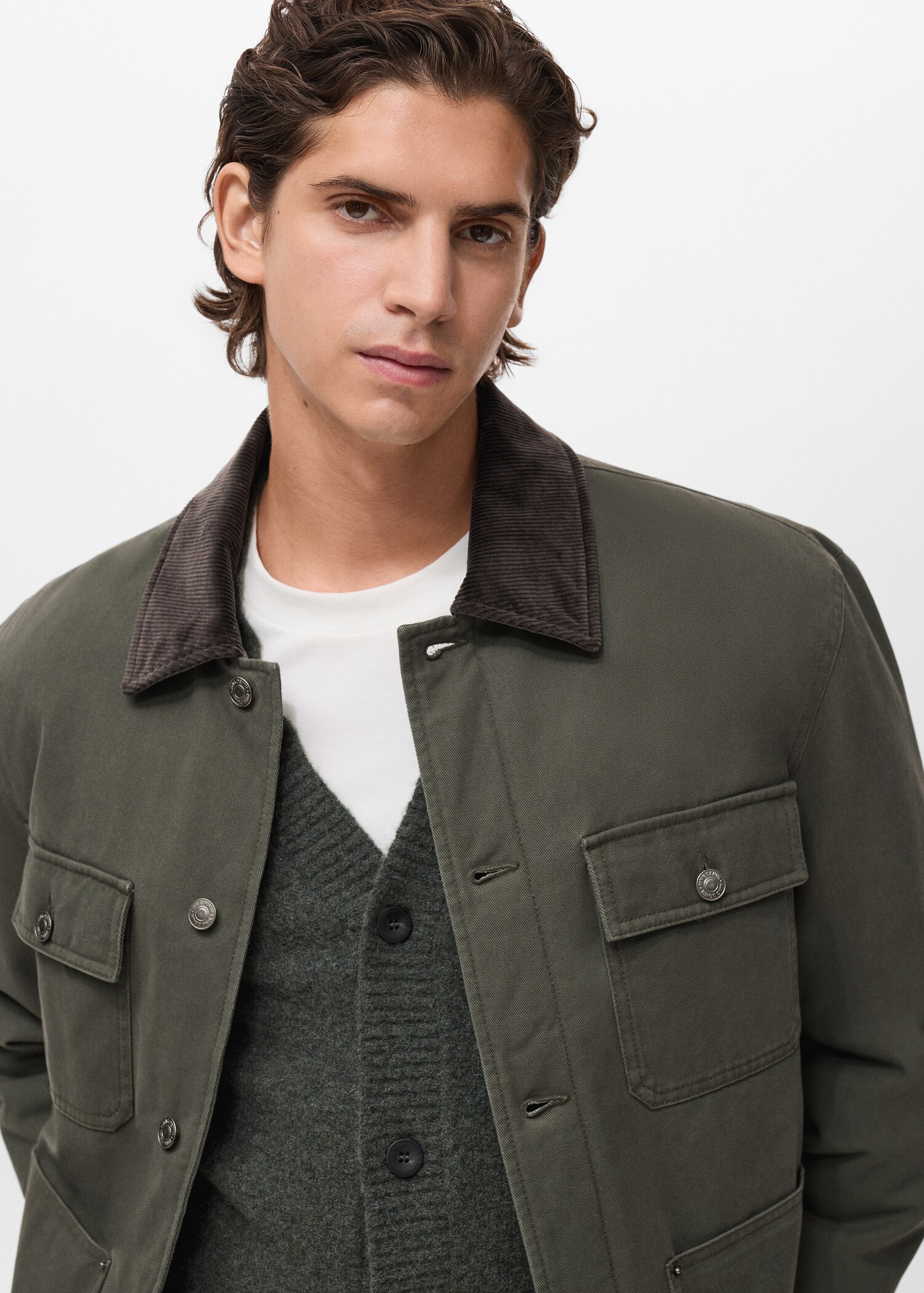 Chaqueta bolsillos cuello pana - Detalle del artículo 1