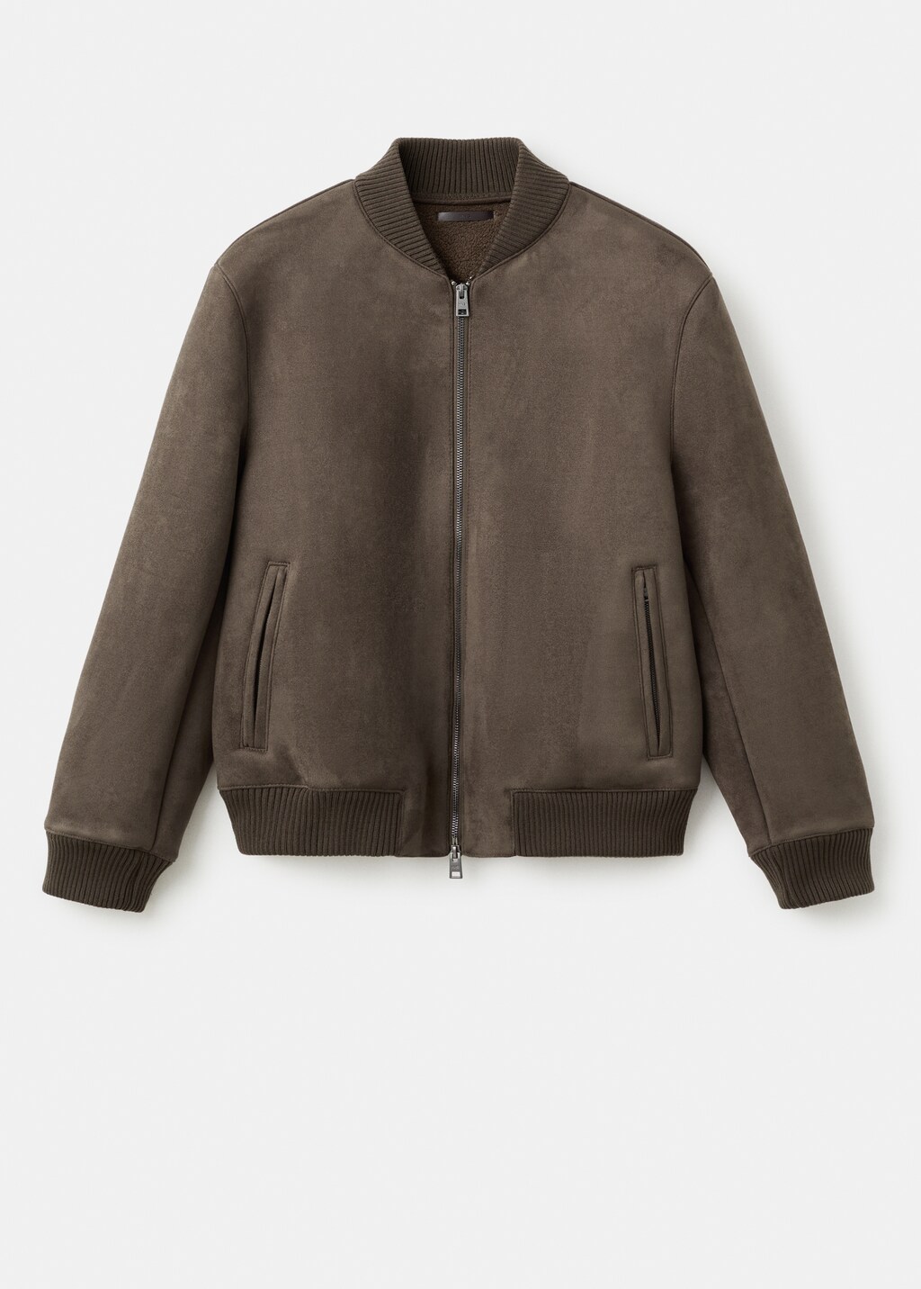 Suede-effect bomber jacket