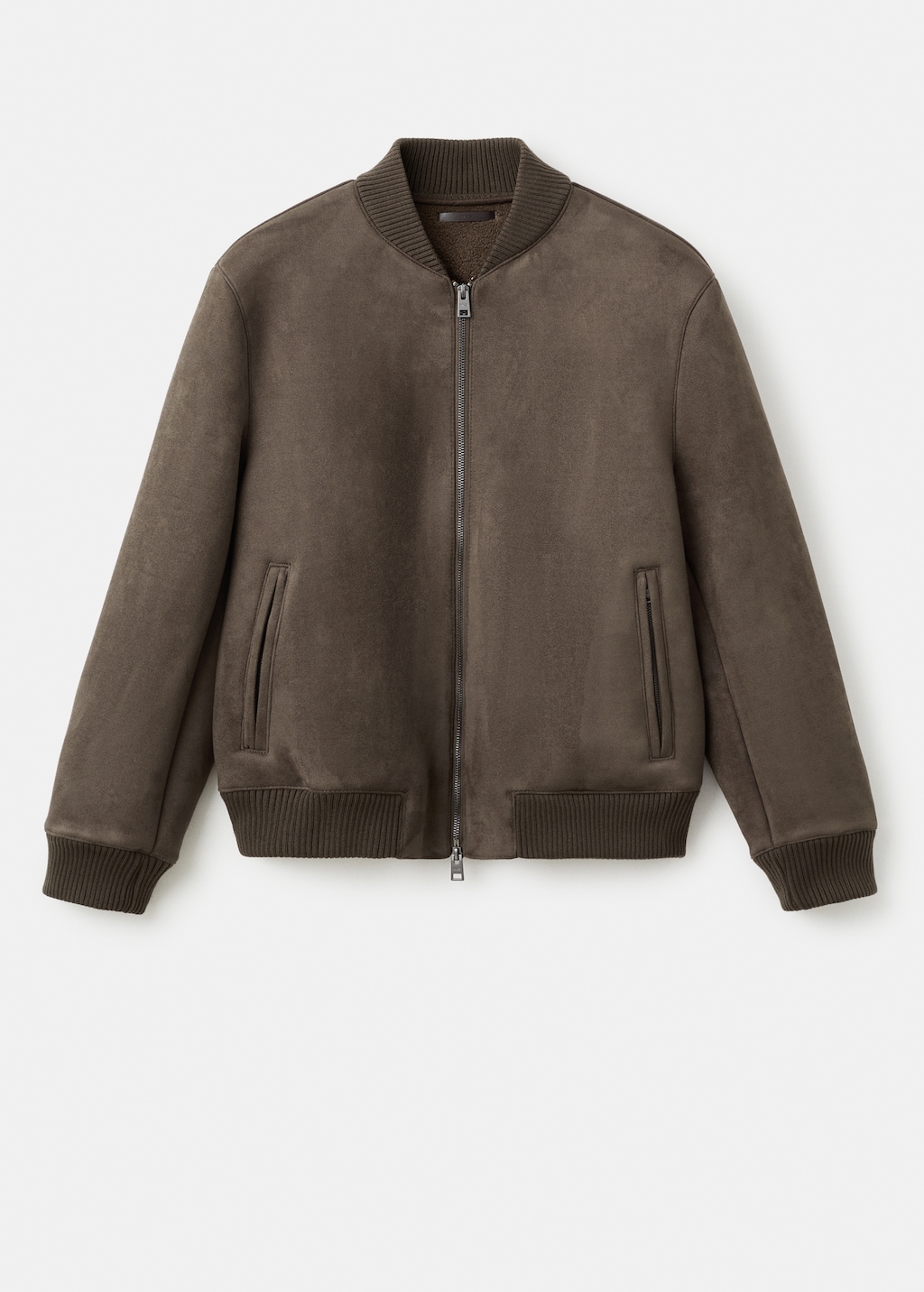 Suede-effect bomber jacket