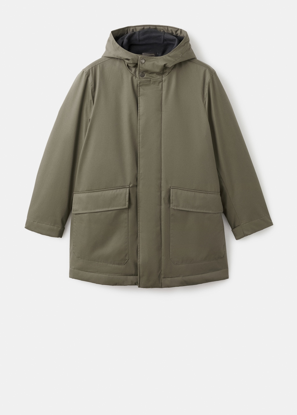 Quilted parka with water-repellent hood