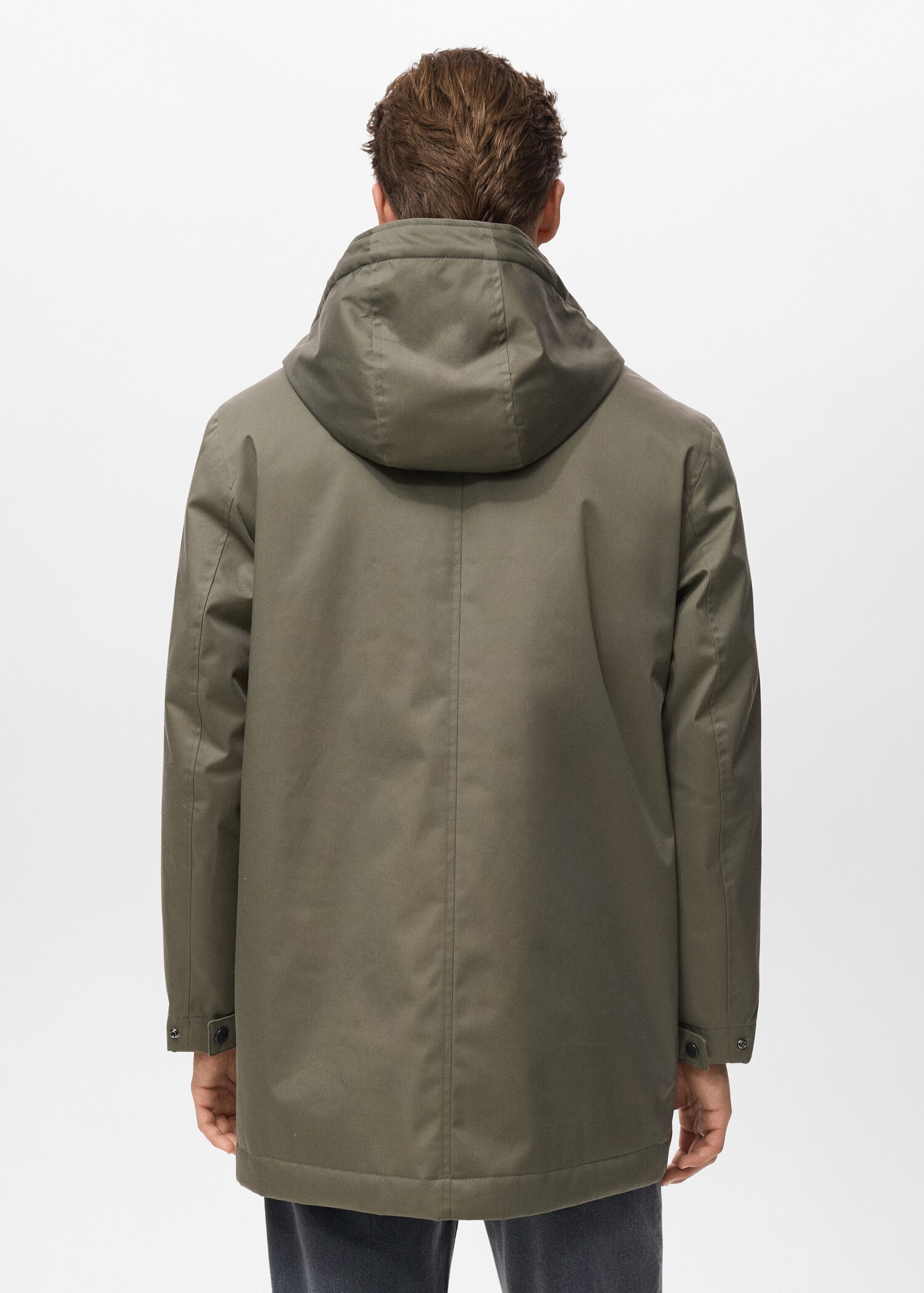 Wasserabweisender, gepolsterter Parka mit Kapuze - Rückseite des Artikels