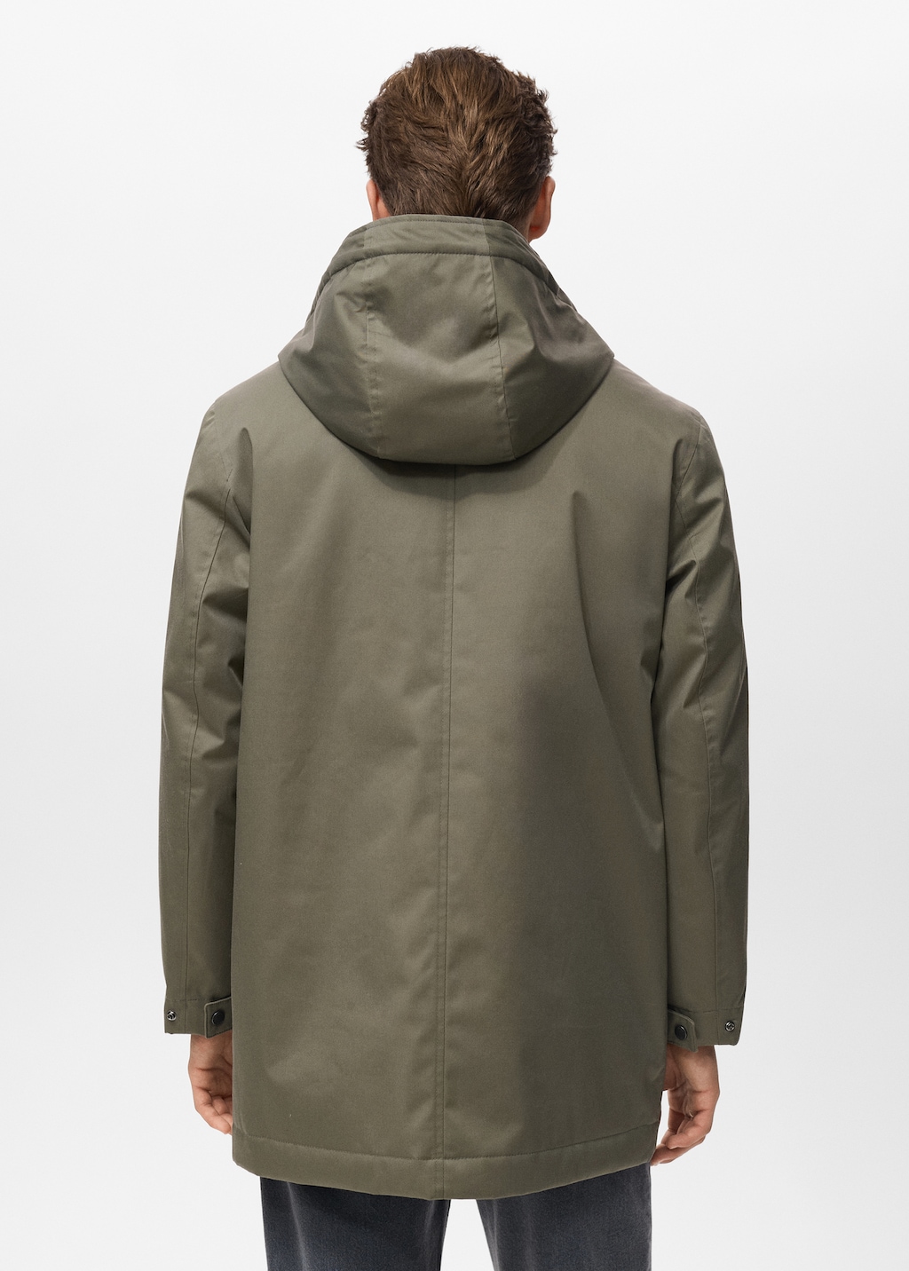 Quilted parka with water-repellent hood