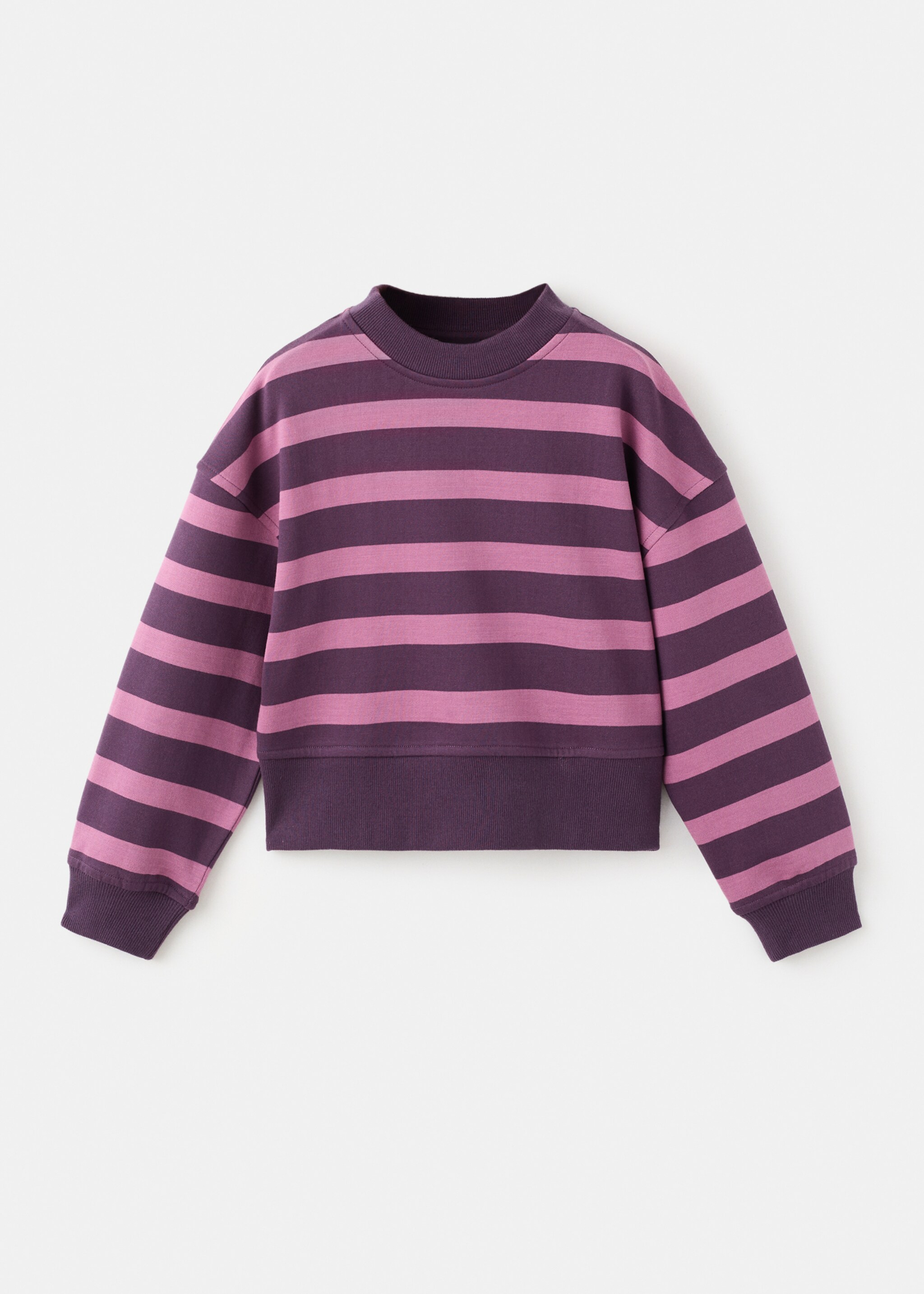 Sweat-shirt coton rayures - Article sans modèle, Pourpre. Ref: 17057889-00.