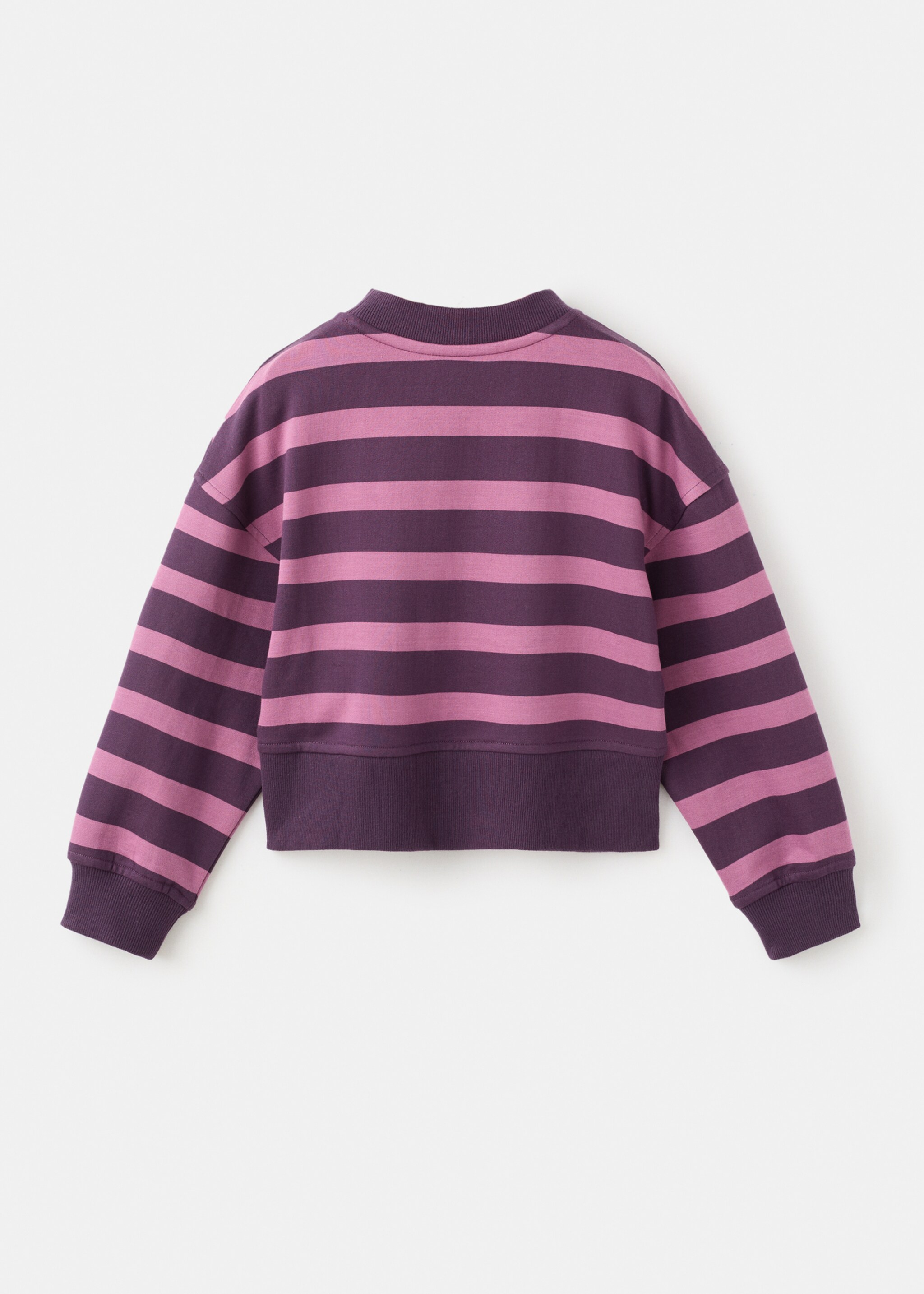 Sweat-shirt coton rayures - Verso de l’article, Pourpre. Ref: 17057889-00.