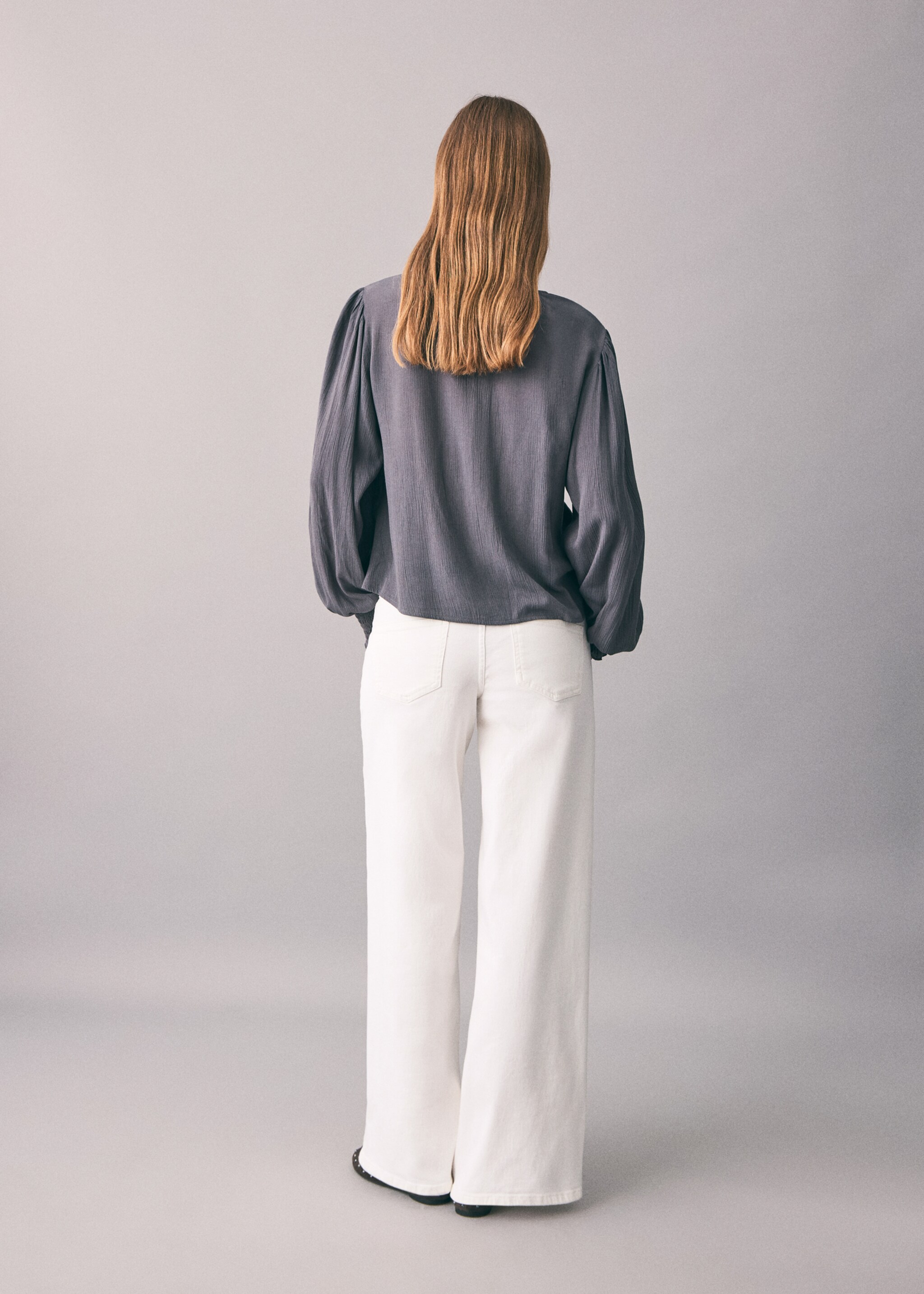 Wide leg jeans with studs - Reverse of the article, Off White. Ref: 17057892-00.
