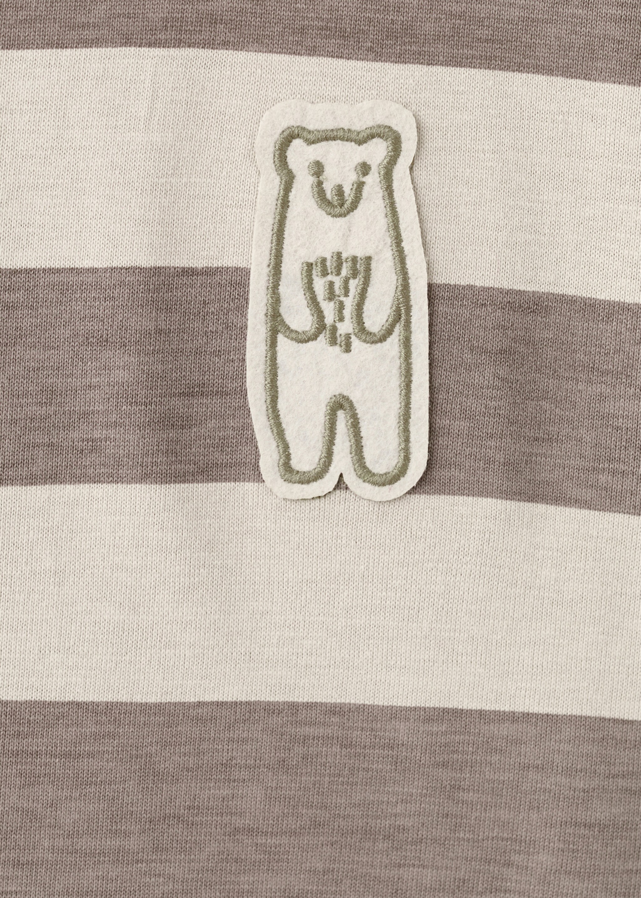 Patch striped t-shirt - Details of the article 8, Medium Brown. Ref: 17057895-00.