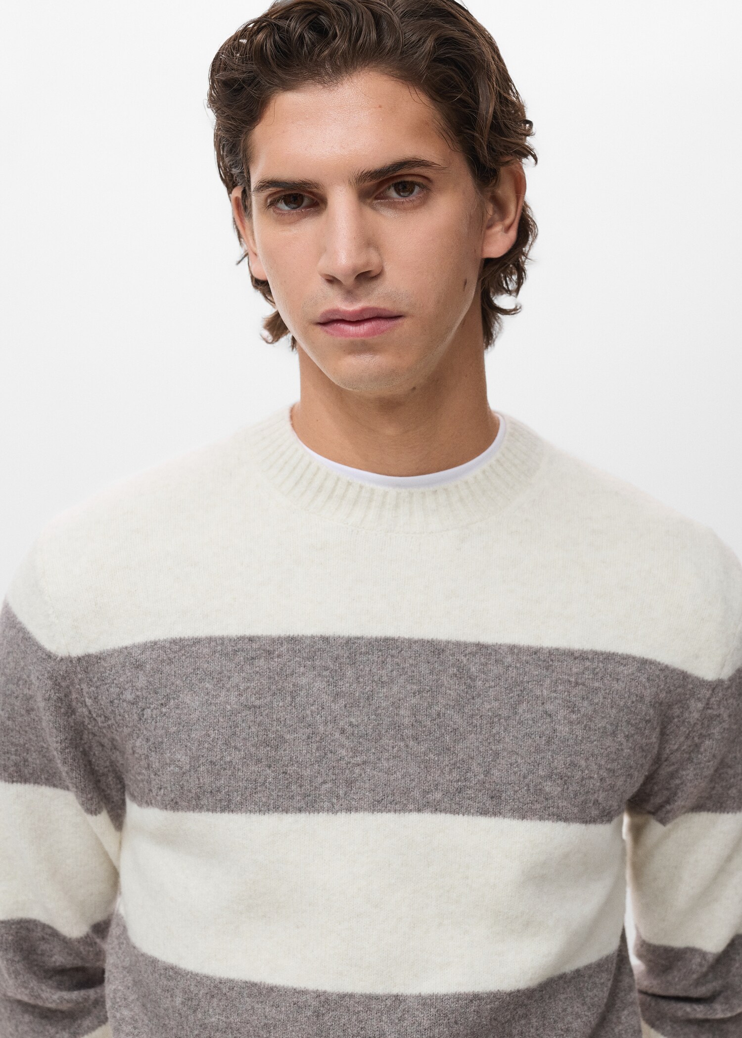 Striped Wool Blend Sweater - تفاصيل المنتج 1