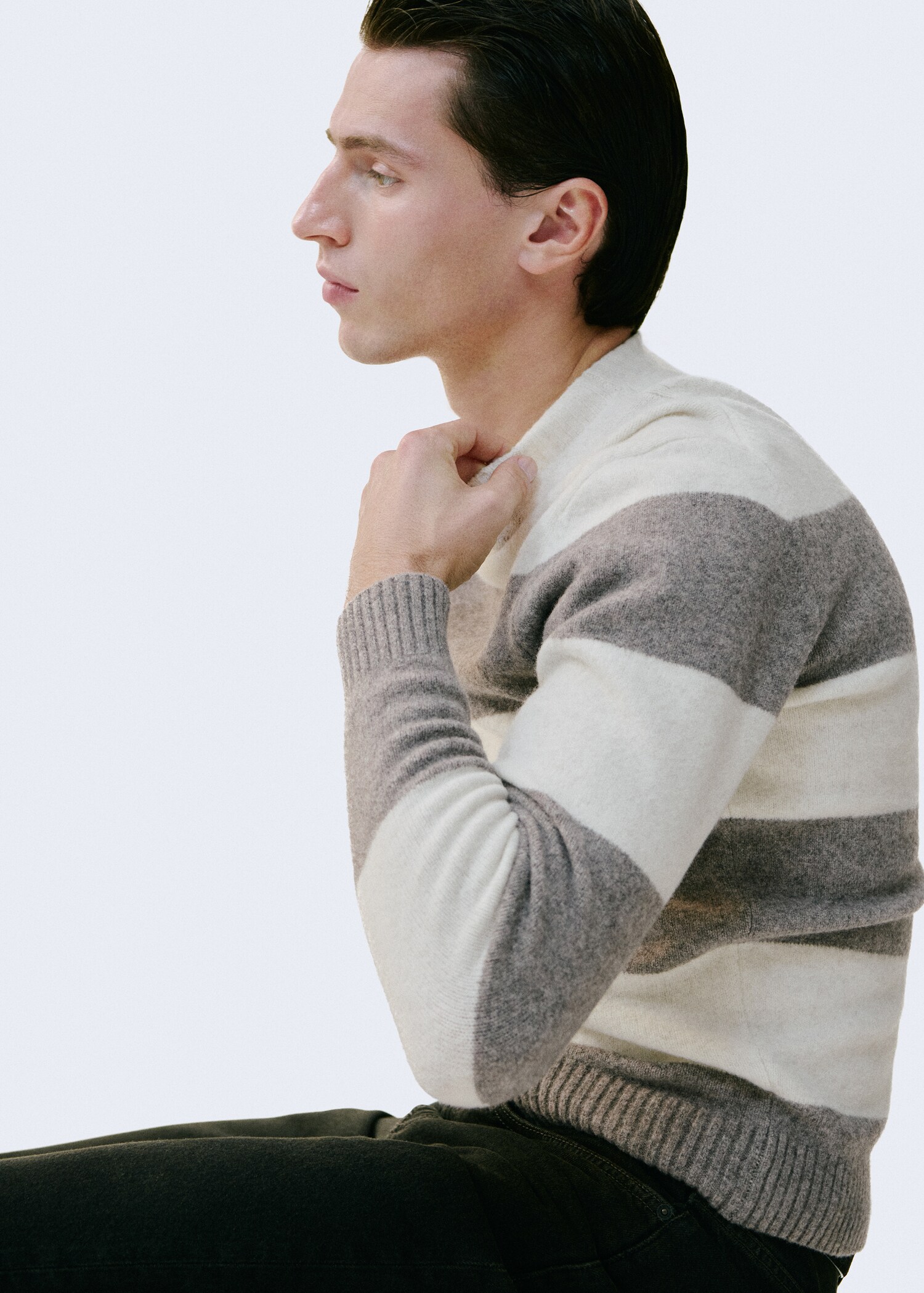 Pull en laine mélangée à rayures - Détail de l'article 3