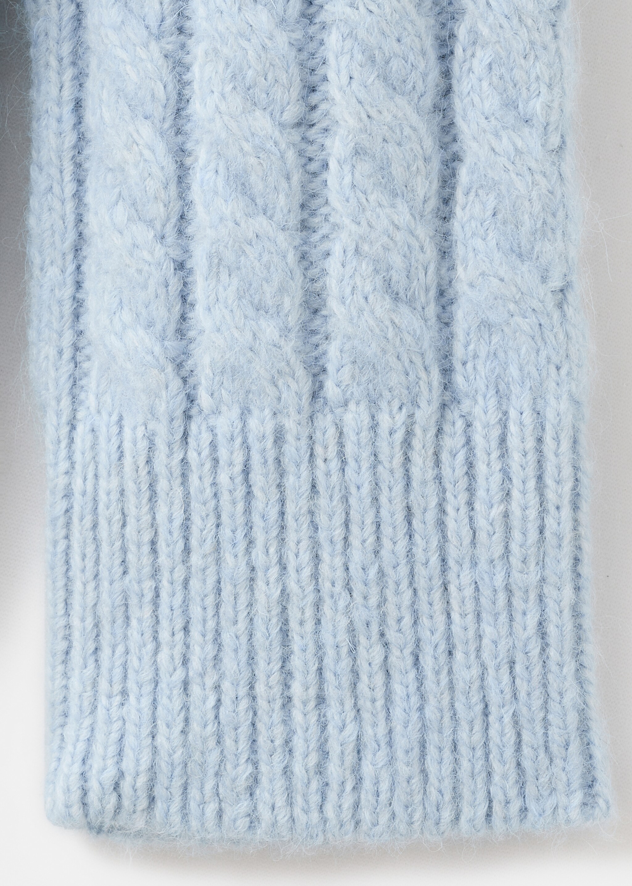 Turtleneck knit sweater - Details of the article 0, Sky Blue. Ref: 17057897-00.