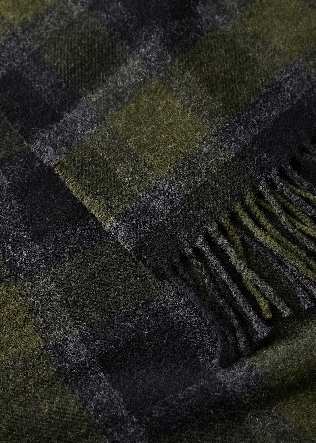 Wool check-print blanket