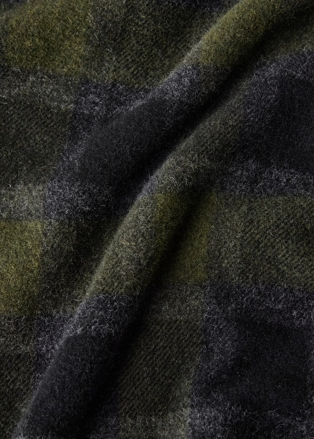 Wool check-print blanket