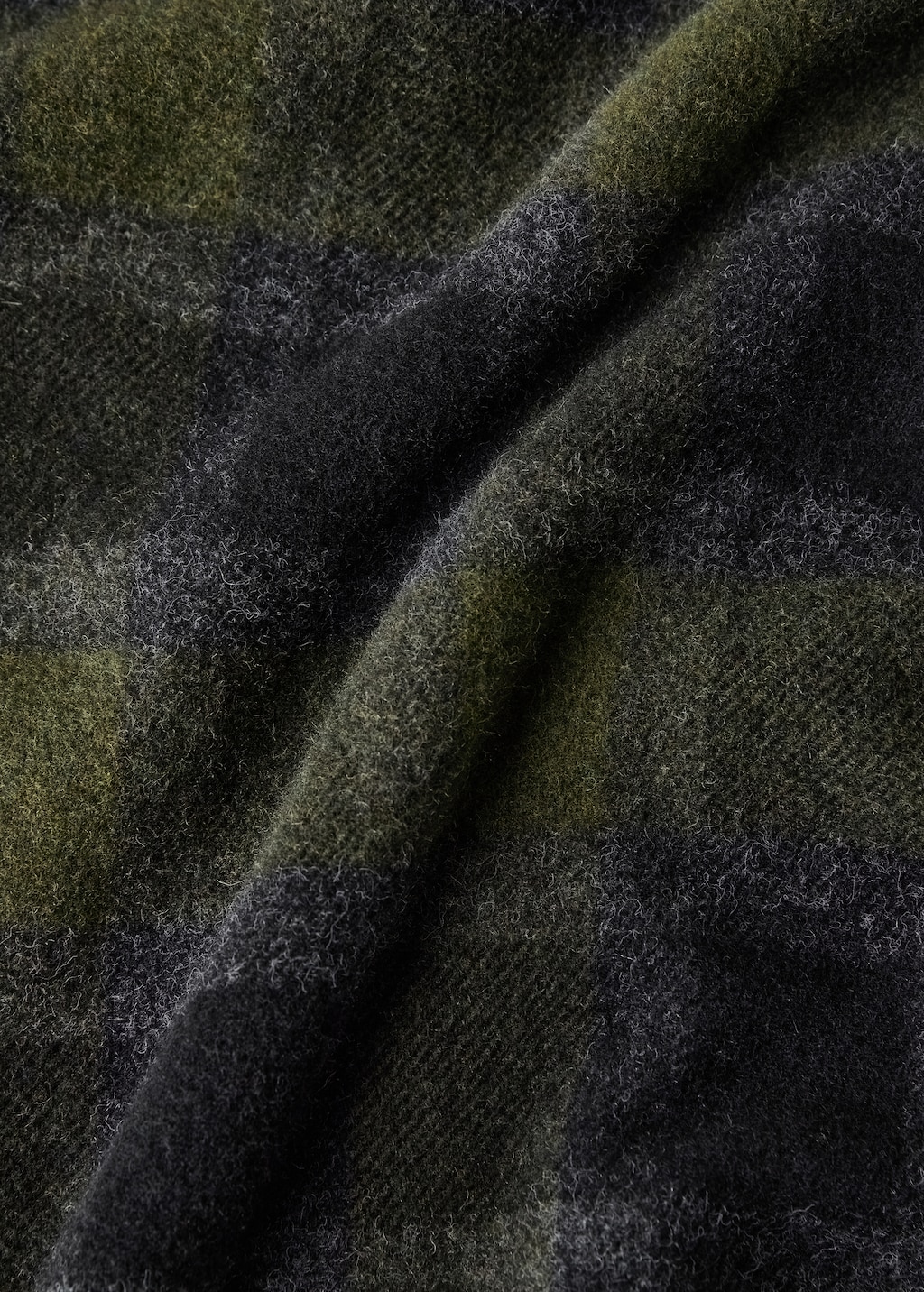 Wool check-print blanket