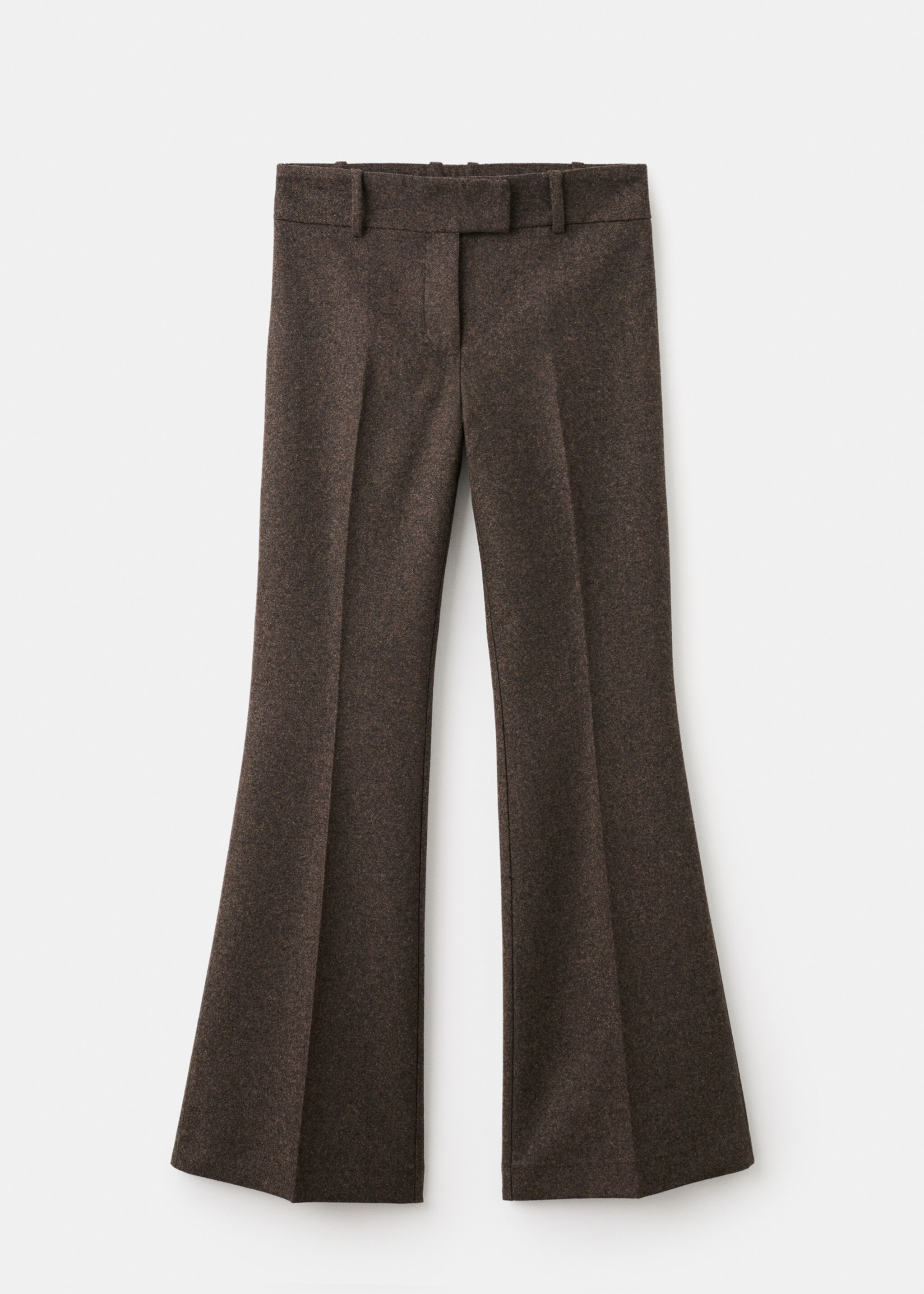 Speckled wool flared trousers - Article without model, Brown. Ref: 17057911-00.