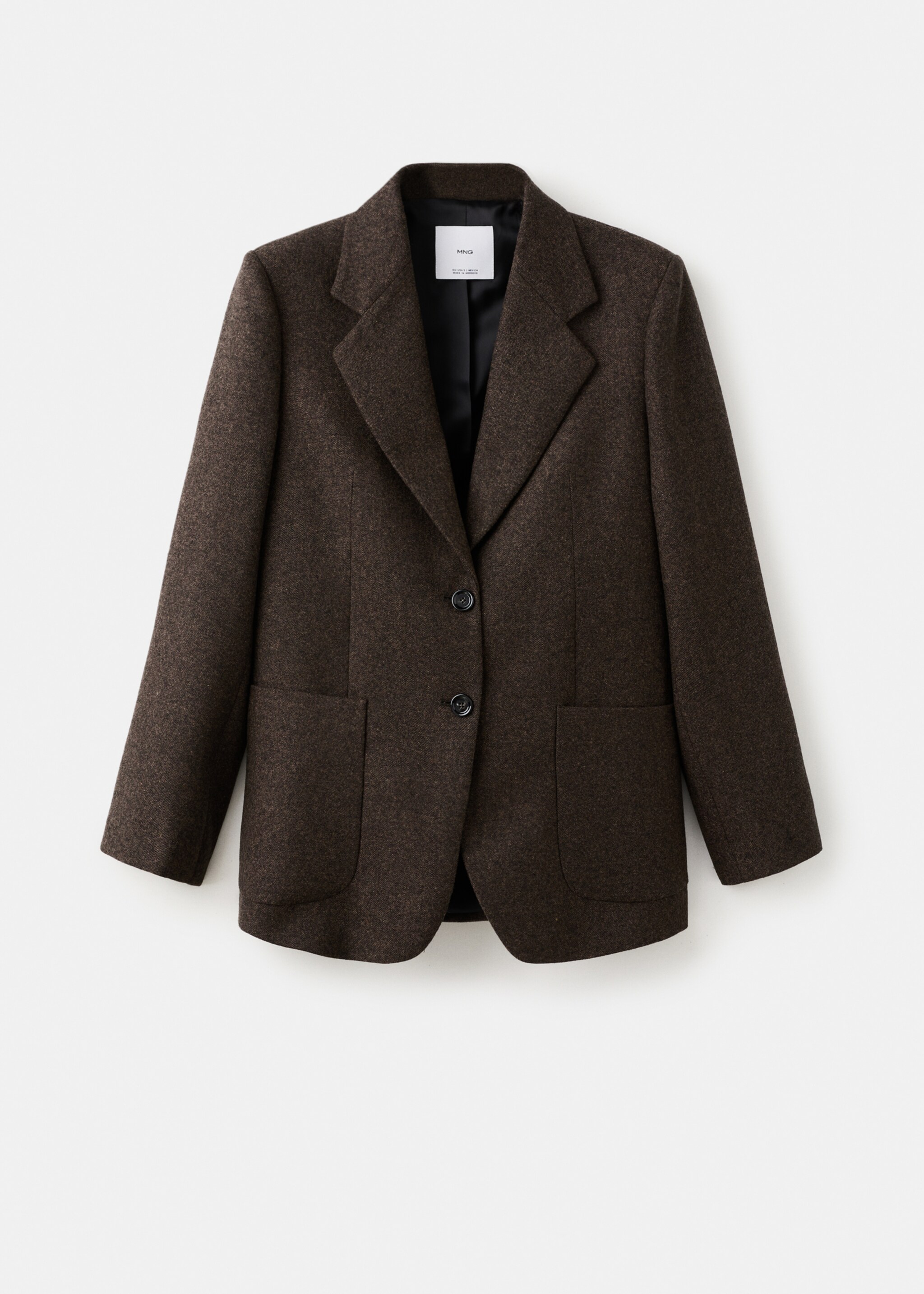 Speckled wool jacket with pockets - Article without model, Brown. Ref: 17057912-00.