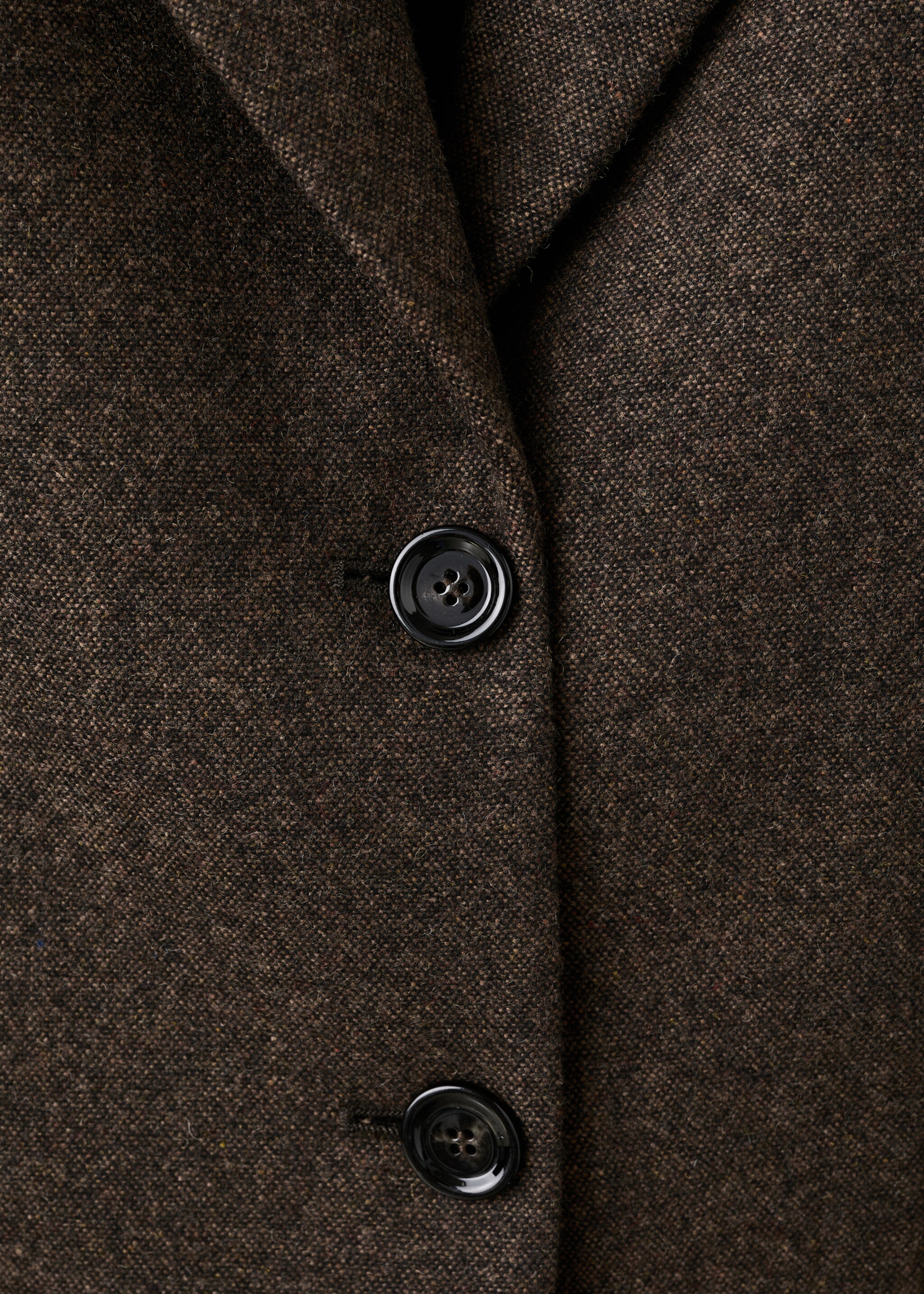 Speckled wool jacket with pockets - Details of the article 0, Brown. Ref: 17057912-00.